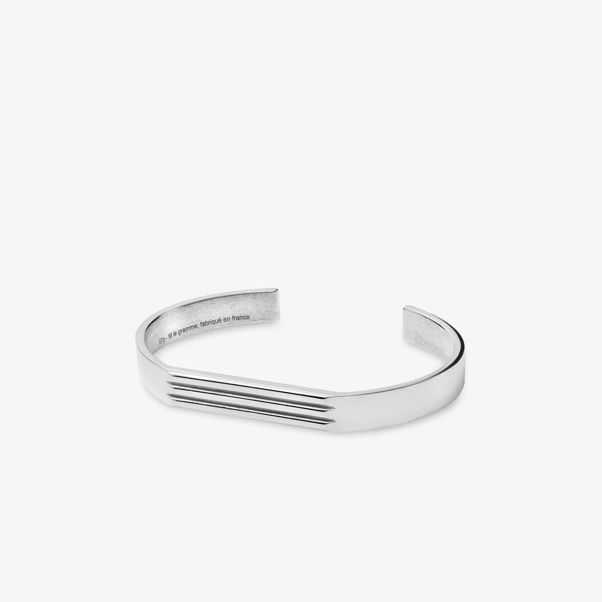 21g Polished Sterling Silver Godron Flat Bracelet - Image 3