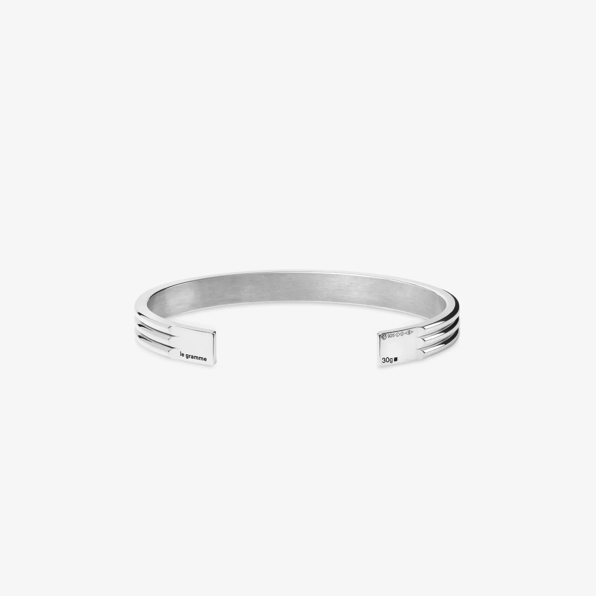 30g Polished Sterling Silver Godron Bracelet