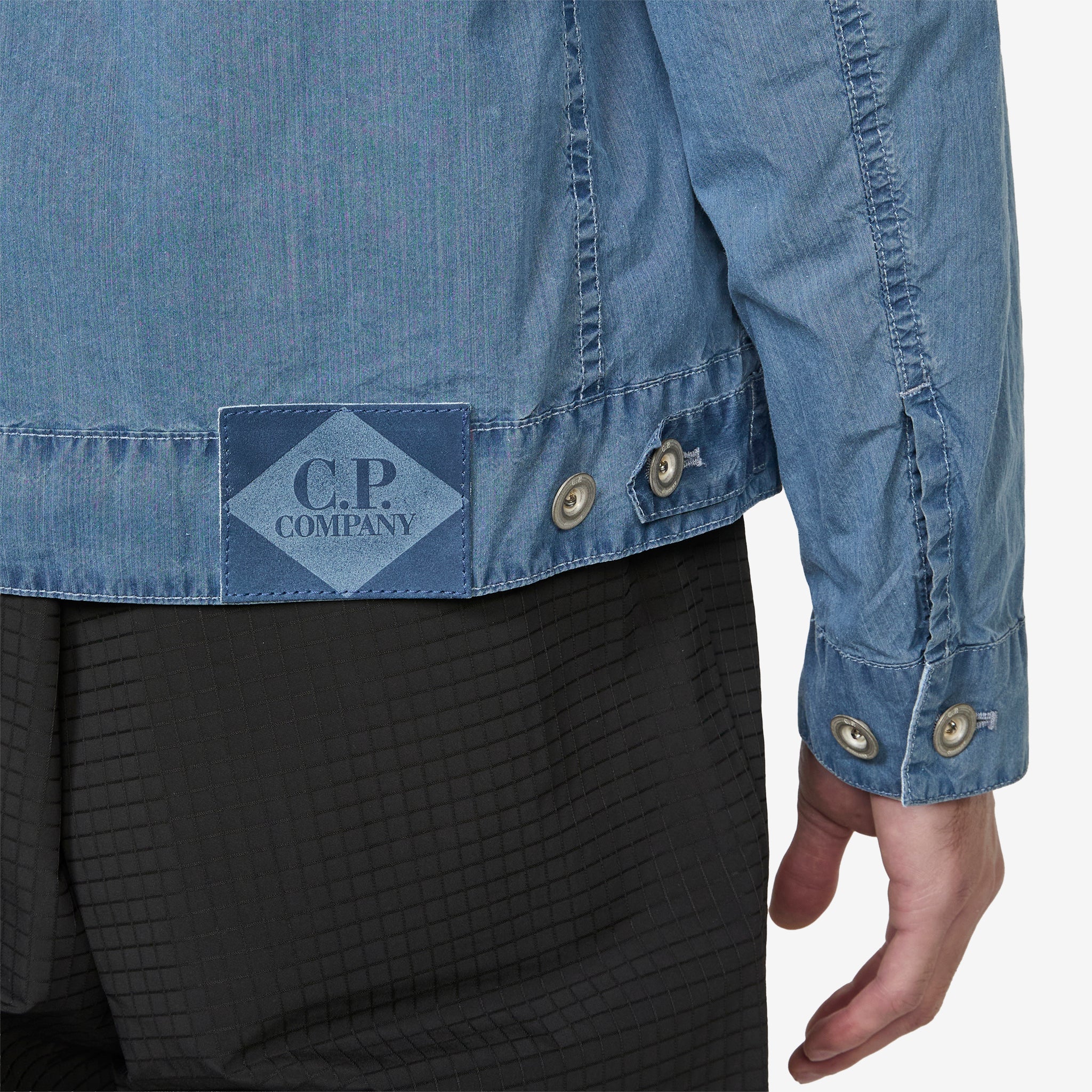 50 Fili Indigo Bleached Goggle Jacket Stone Bleach - Image 4