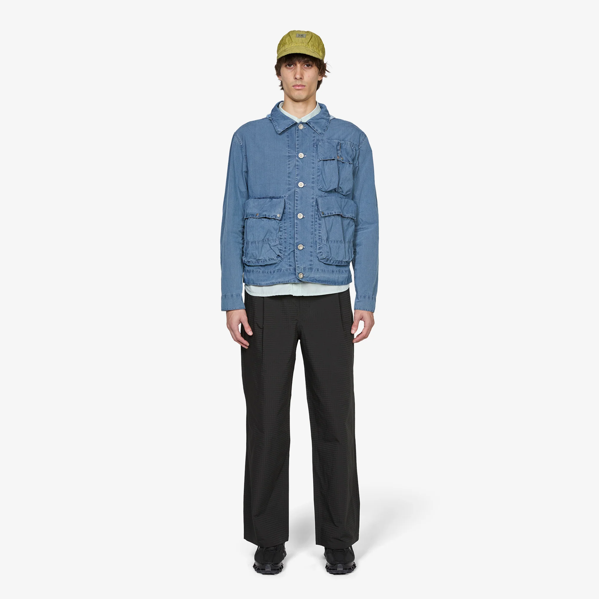 50 Fili Indigo Bleached Goggle Jacket Stone Bleach - Image 7