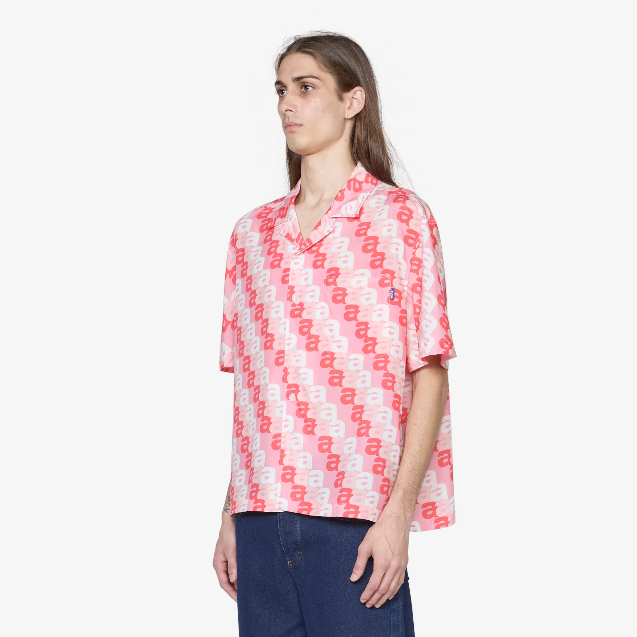 A Print Camp Shirt Pink - Image 5