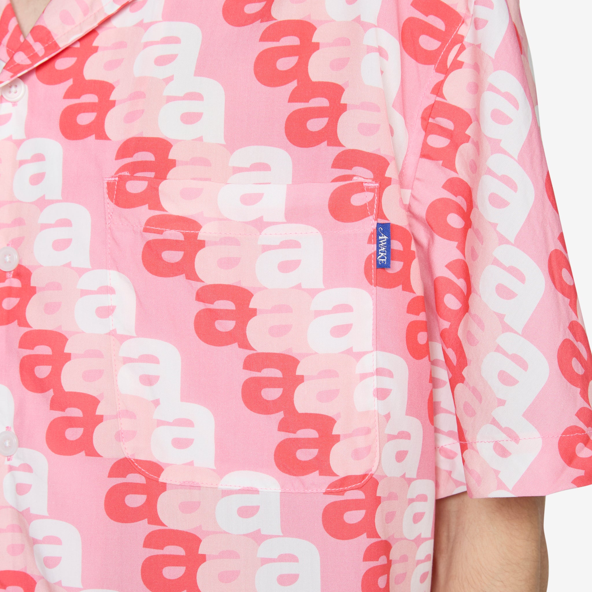 A Print Camp Shirt Pink - Image 6