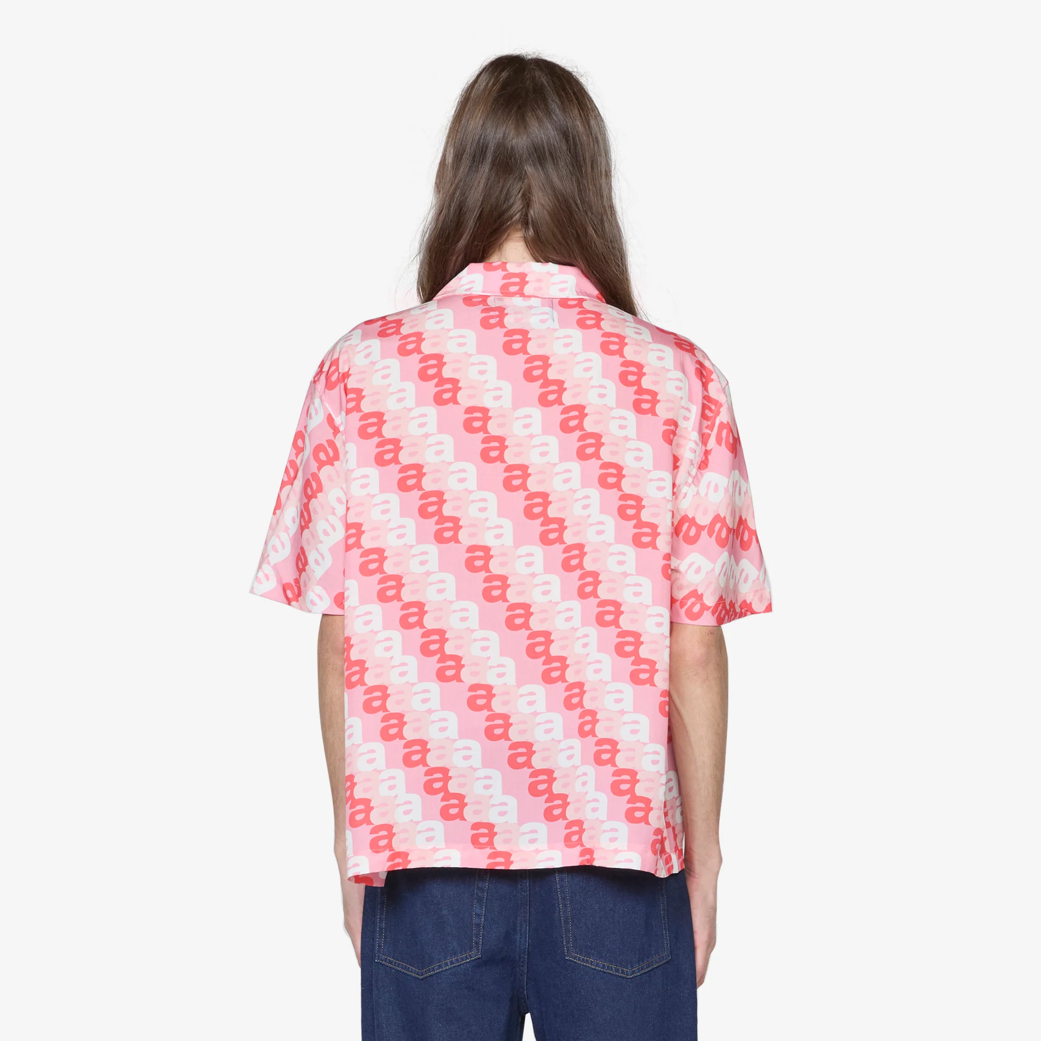 A Print Camp Shirt Pink - Image 8