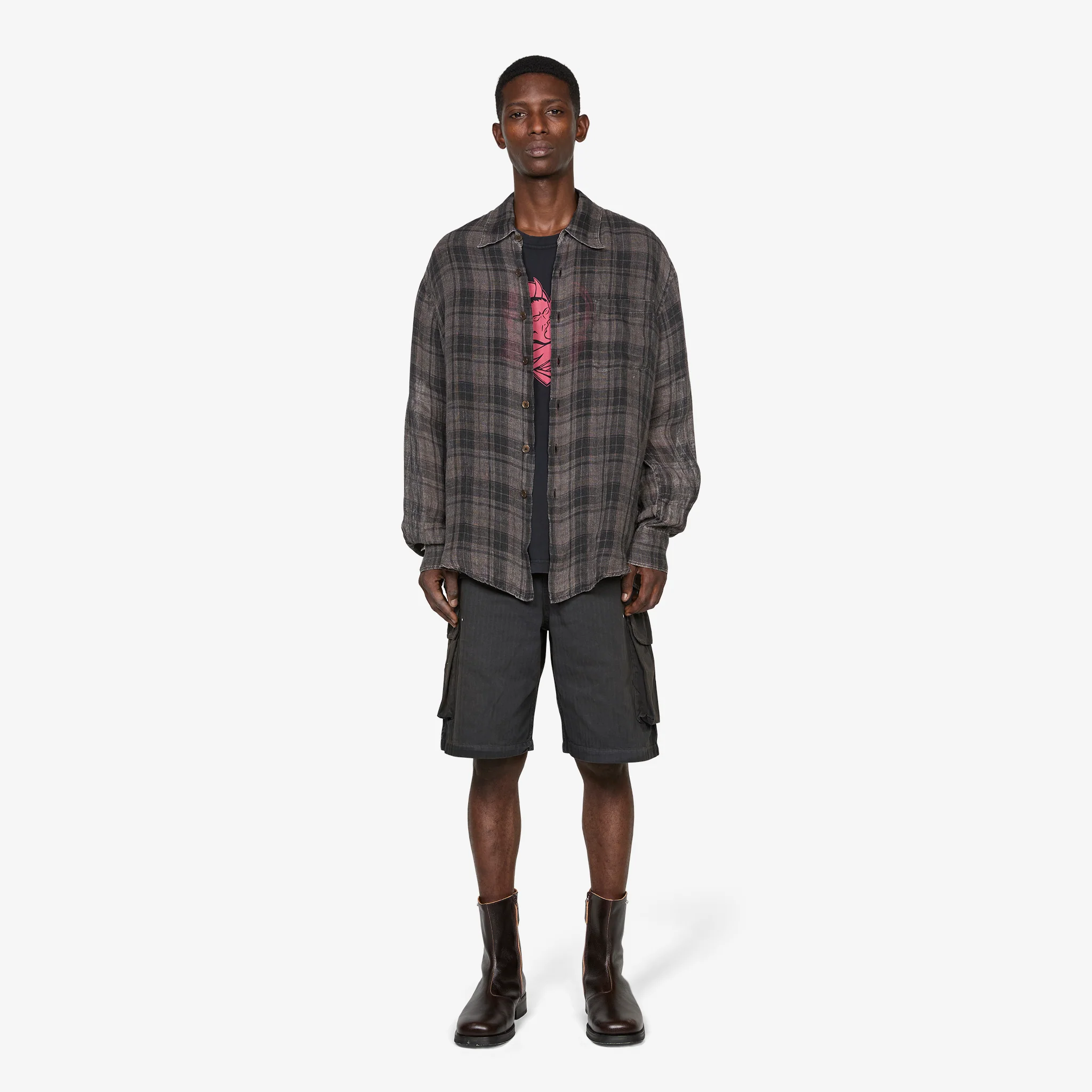 Above Shirt Penumbra Check Sheercoat Linen - Image 5