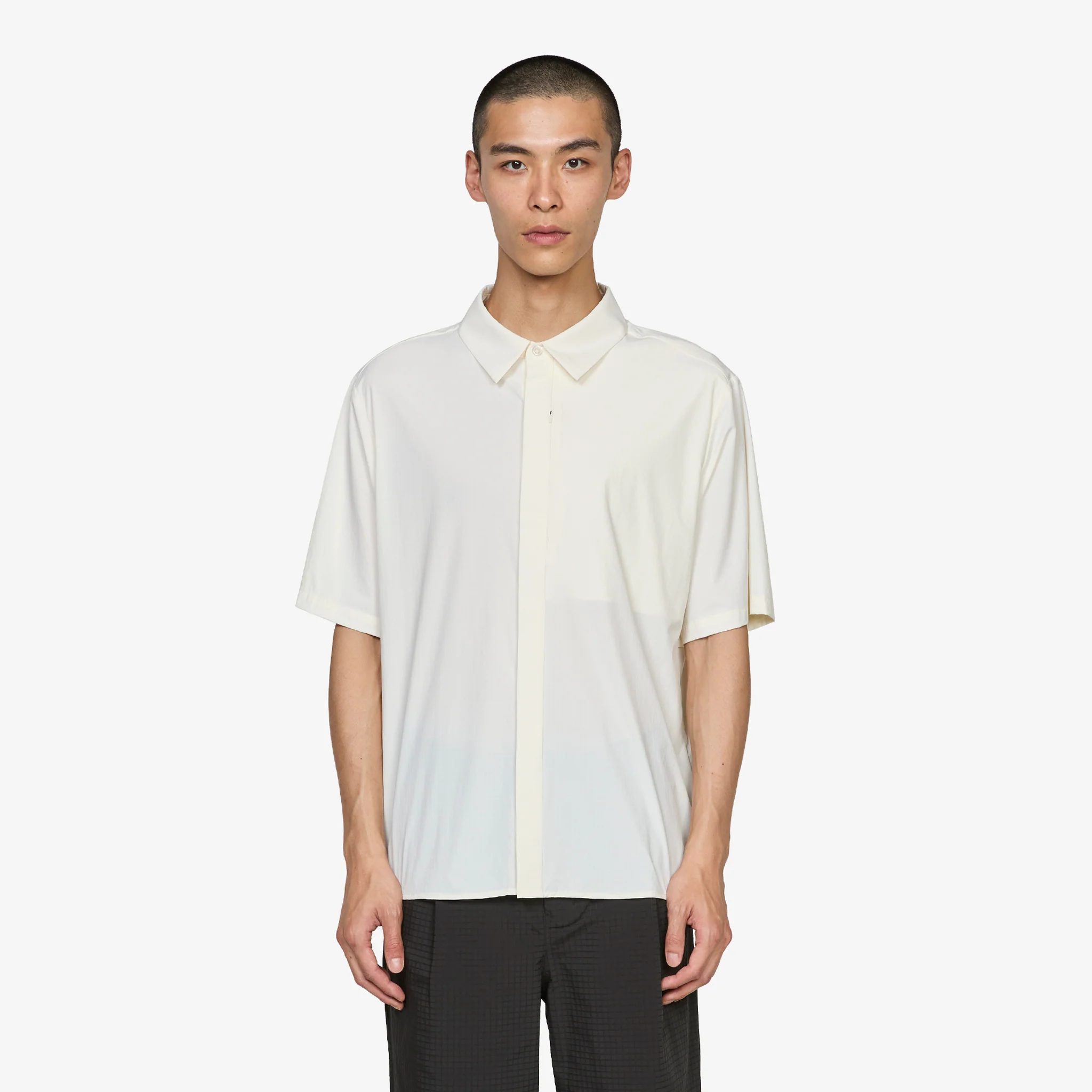 Align Button Up Short Sleeve Shirt Off White