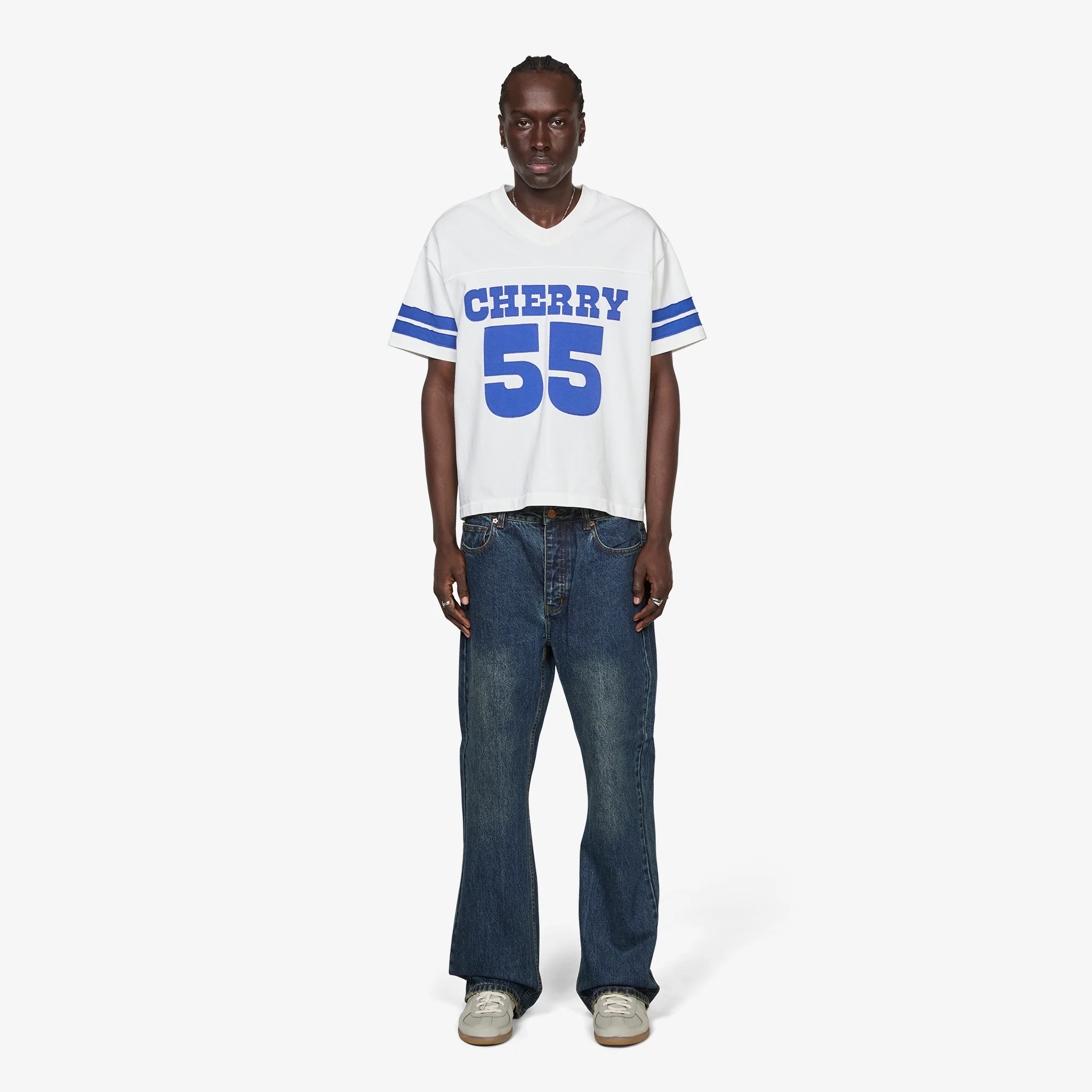 Applique Football Jersey Vintage White - Image 5