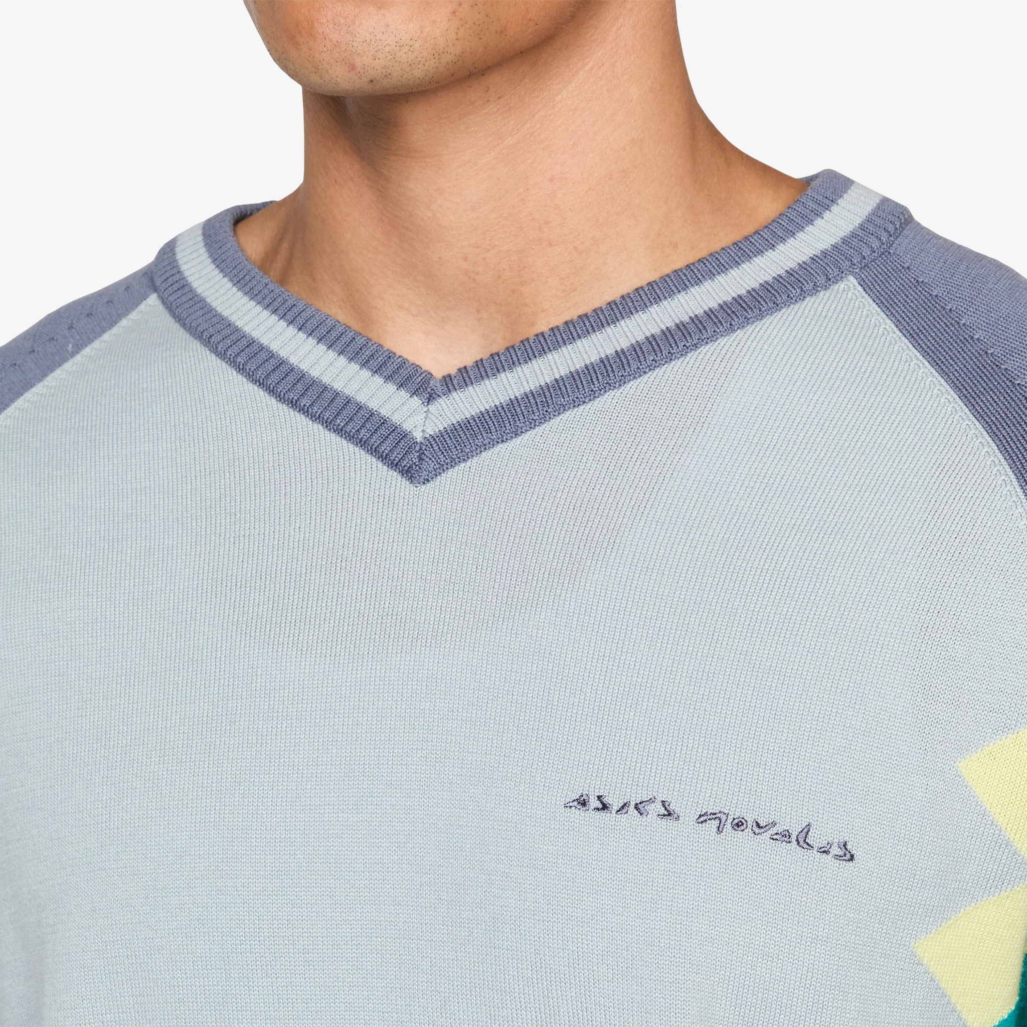 ASICS NOVALIS Laricoid Knit Jumper Blue Haze | Lemon - Image 3