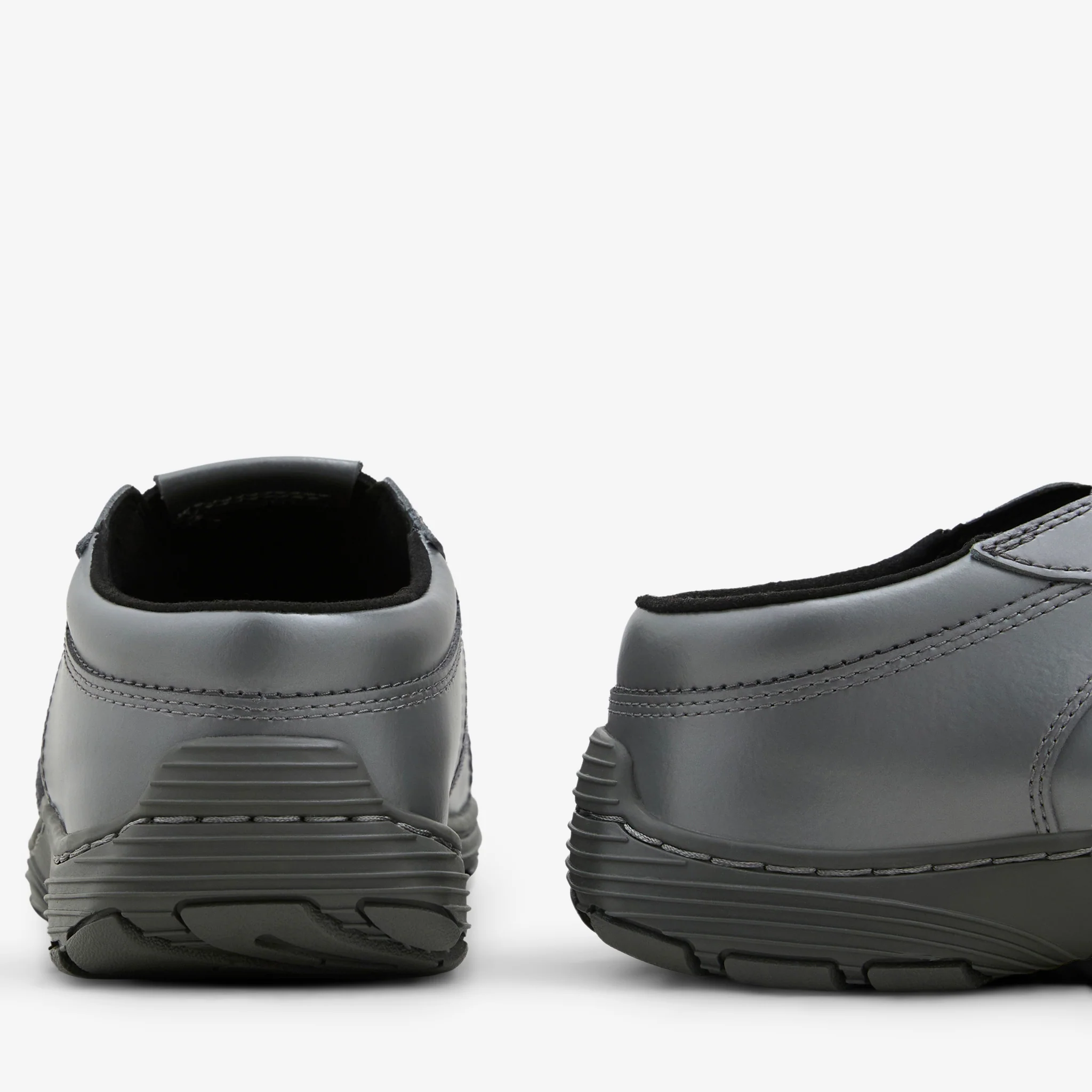 Aurix Slip On Mule Gunmetal Satin Finish Leather - Image 3