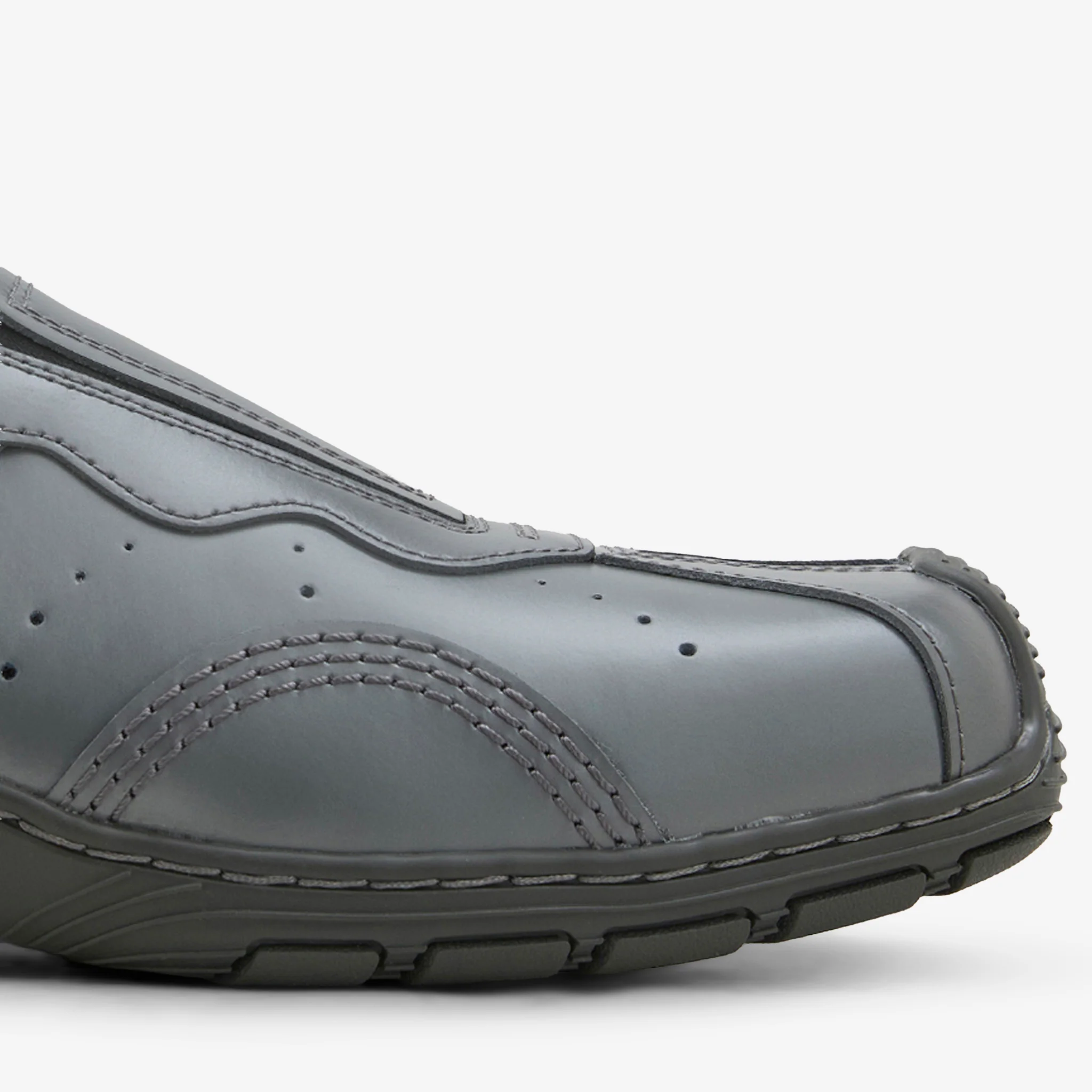 Aurix Slip On Mule Gunmetal Satin Finish Leather - Image 4