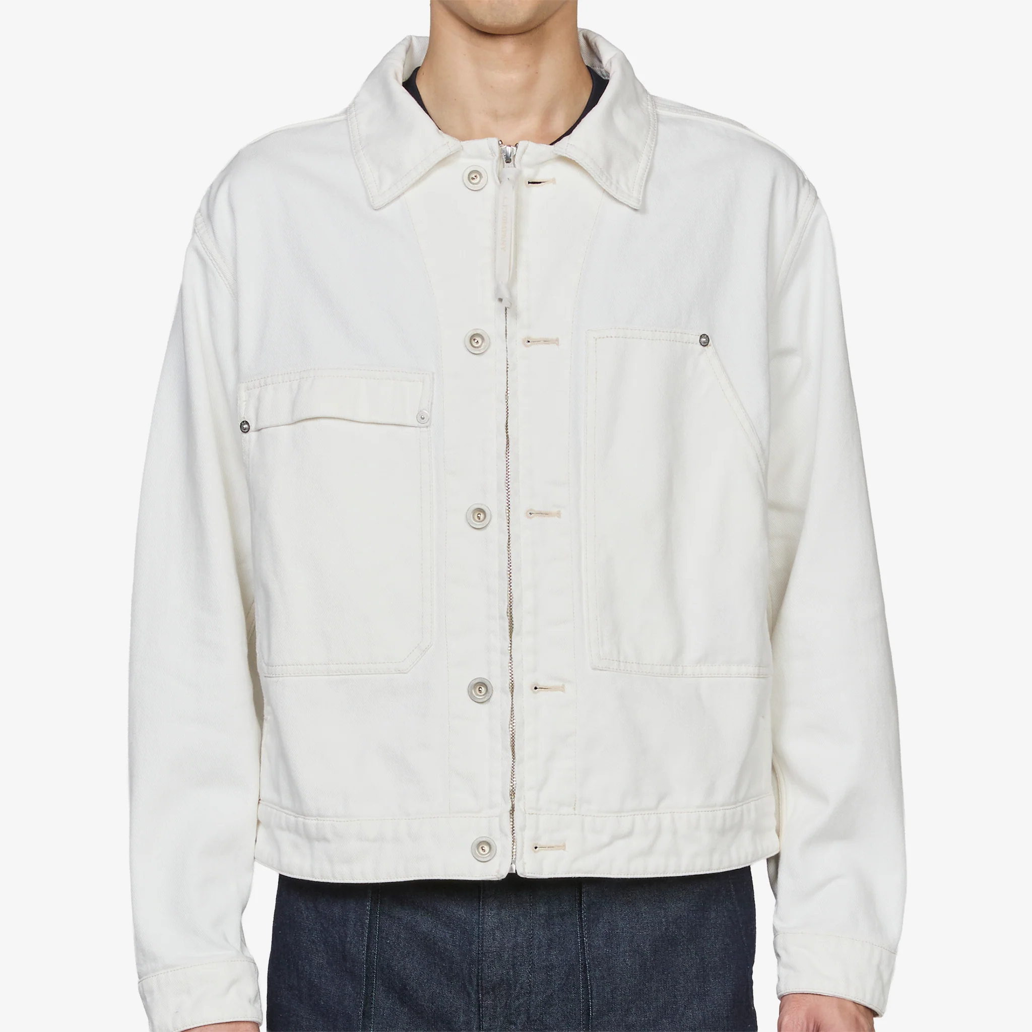 Bull Denim Zip Jacket Gauze White - Image 2