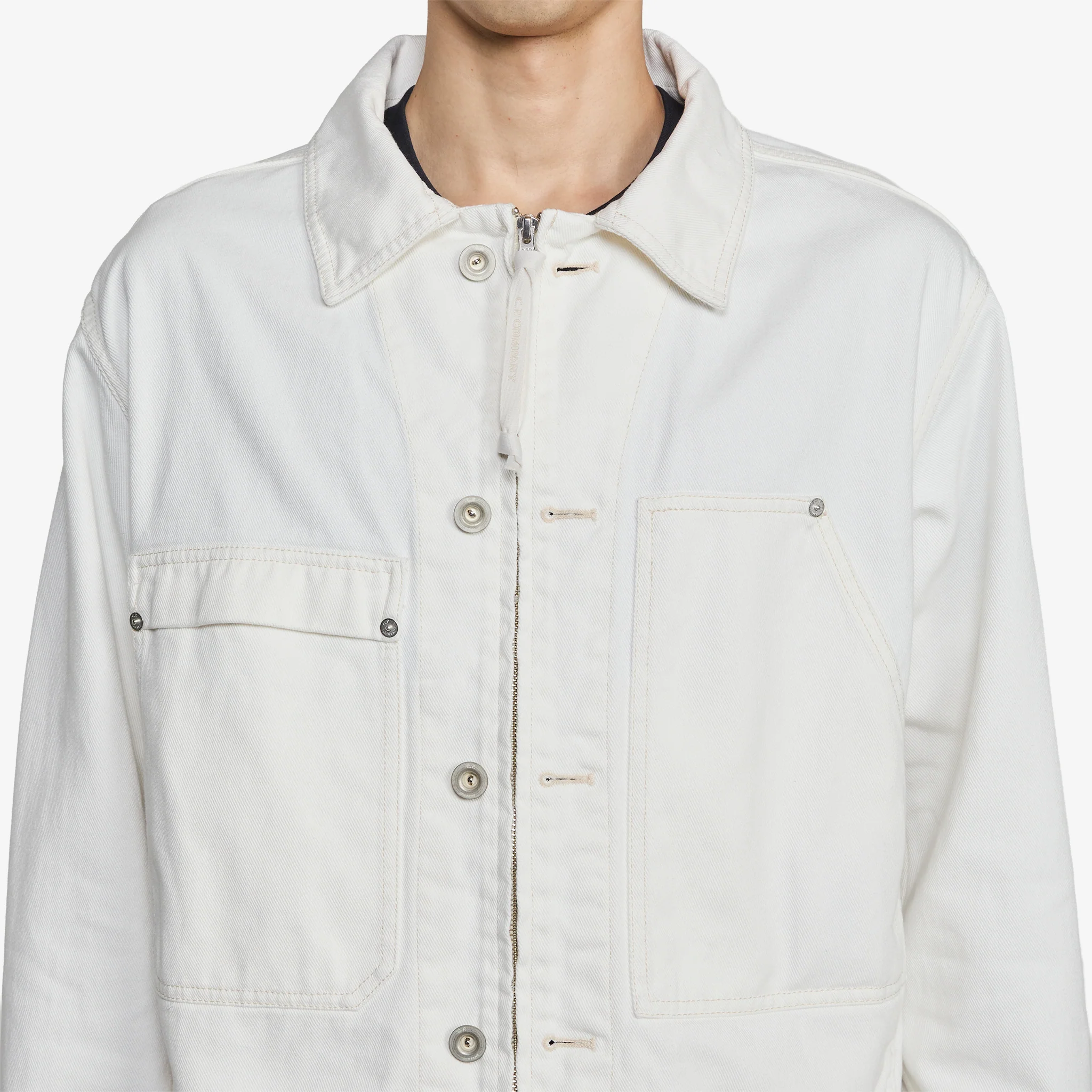 Bull Denim Zip Jacket Gauze White - Image 5