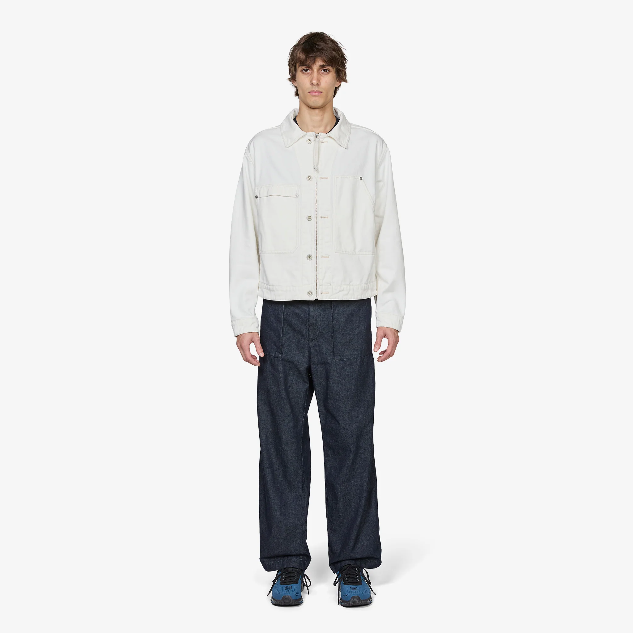 Bull Denim Zip Jacket Gauze White - Image 6