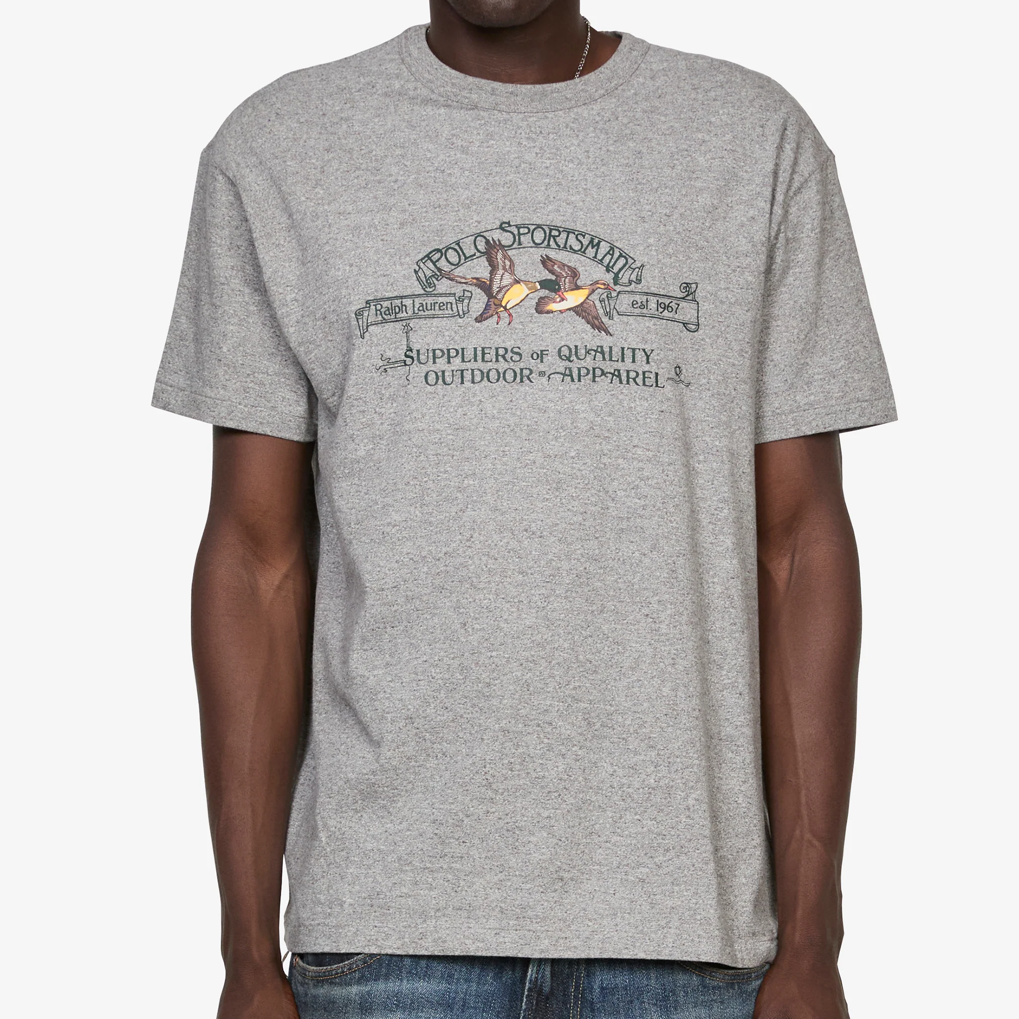 Classic Fit Polo Sportsman T-Shirt Dark Vintage Heather - Image 3
