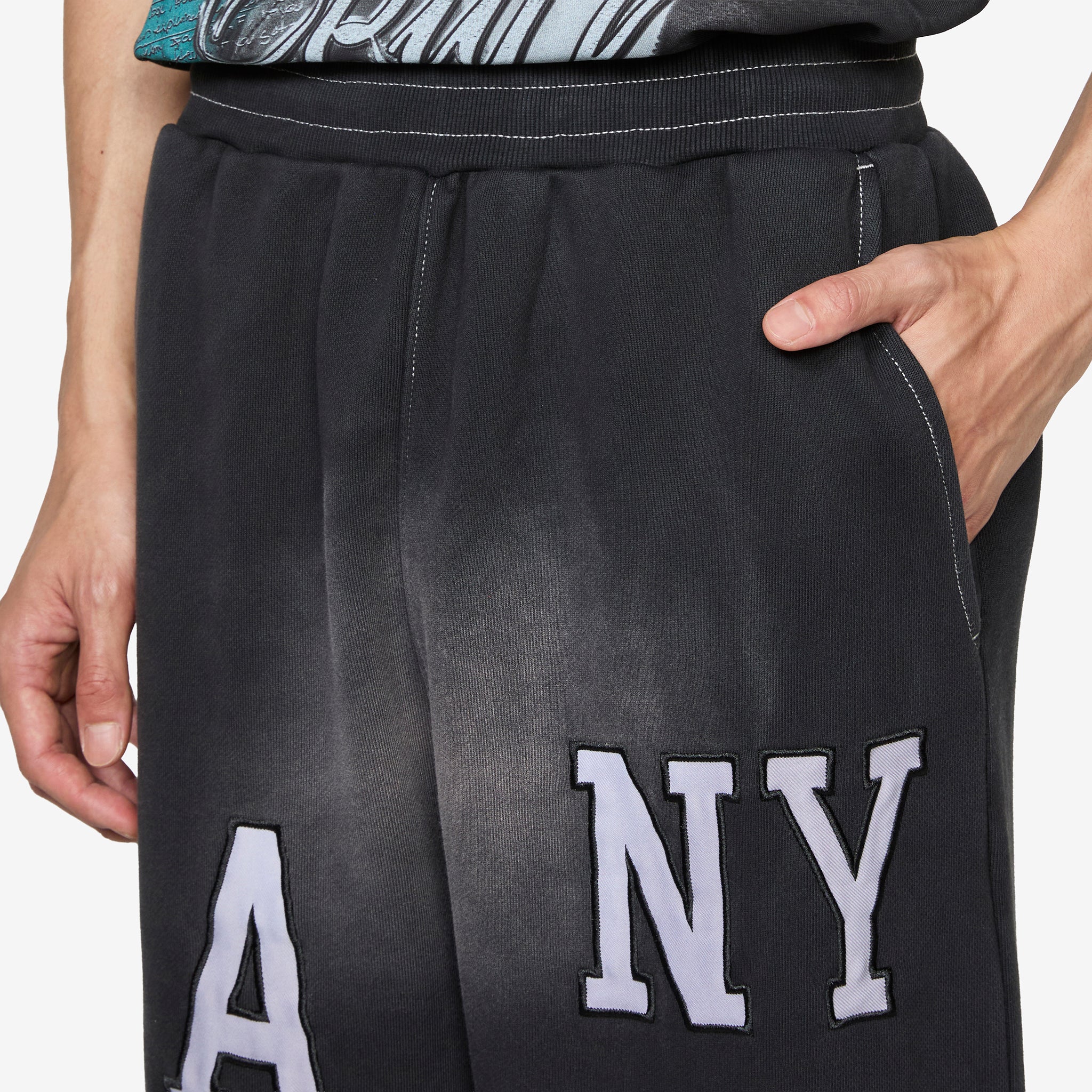 Collegiate Open Hem Sweatpant Black - Image 3