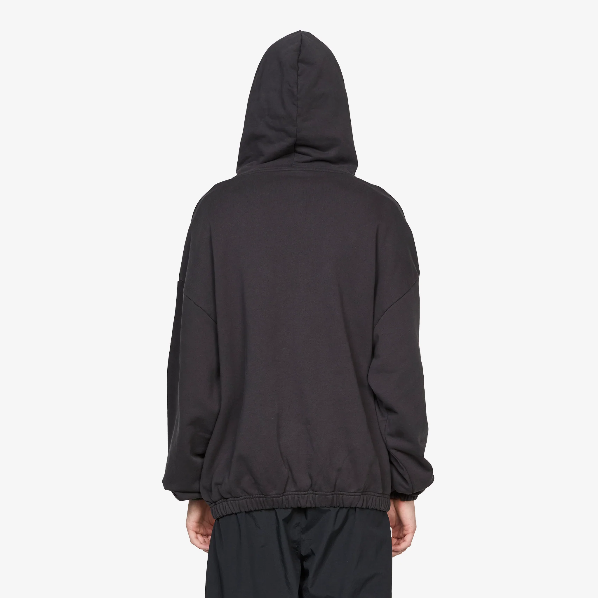 Compact Masked Zip Hoodie Washed Black - Image 4