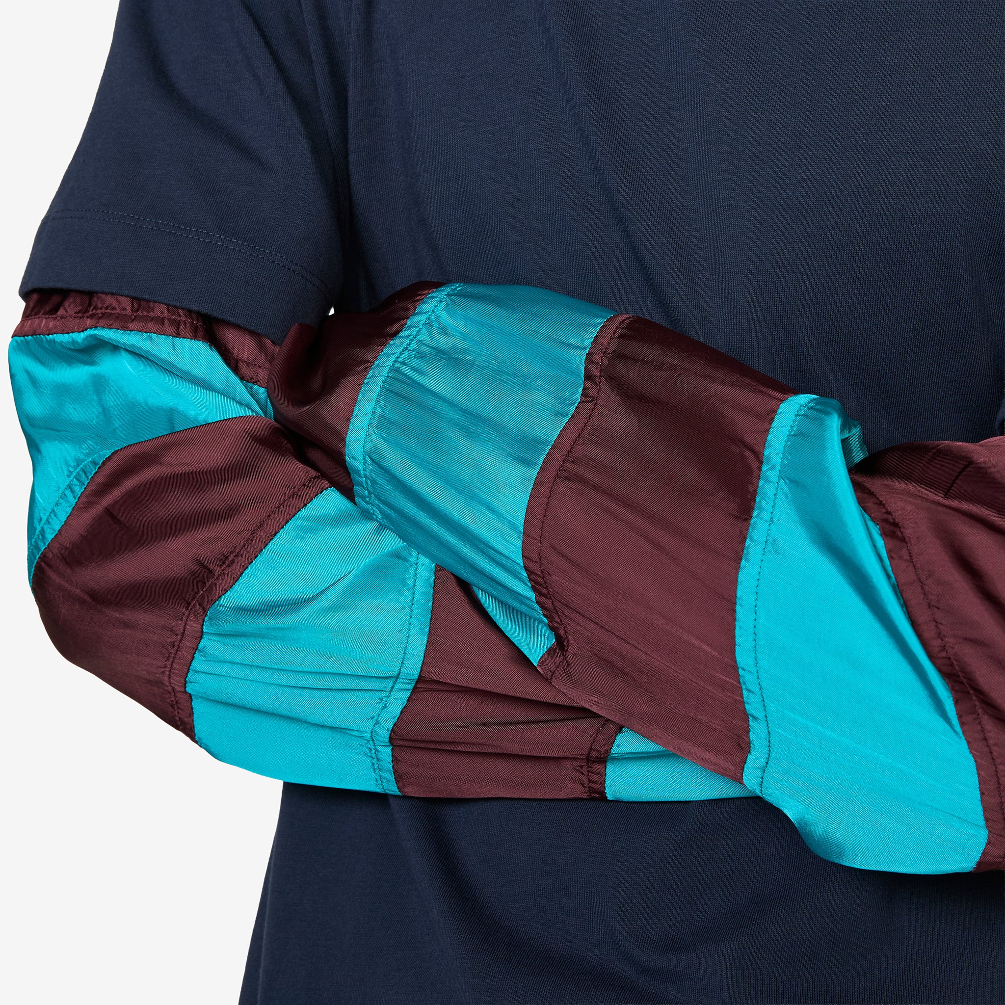 Contrast Sleeves T-Shirt Navy - Image 3
