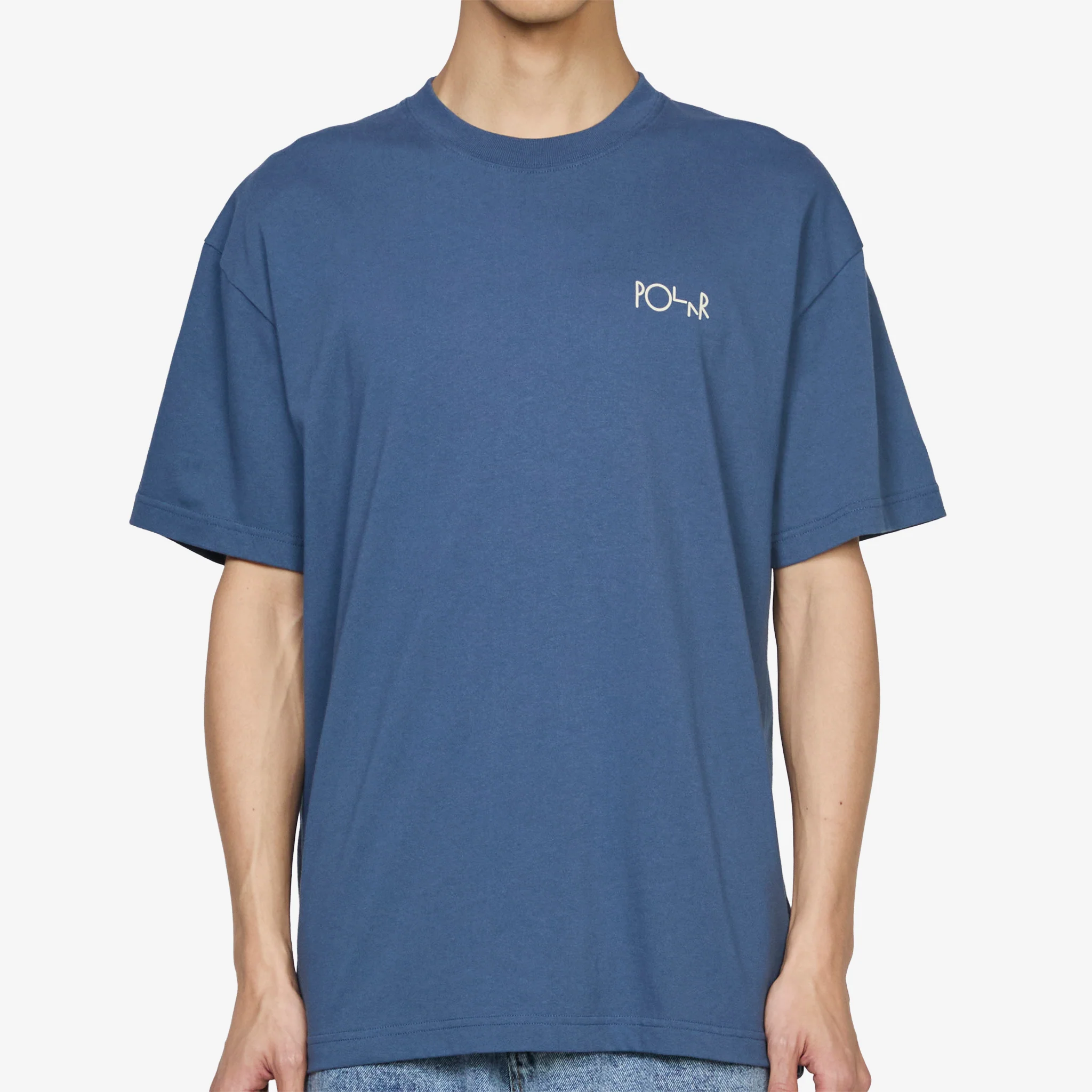Contrast Stroke Logo T-Shirt Grey Blue - Image 4
