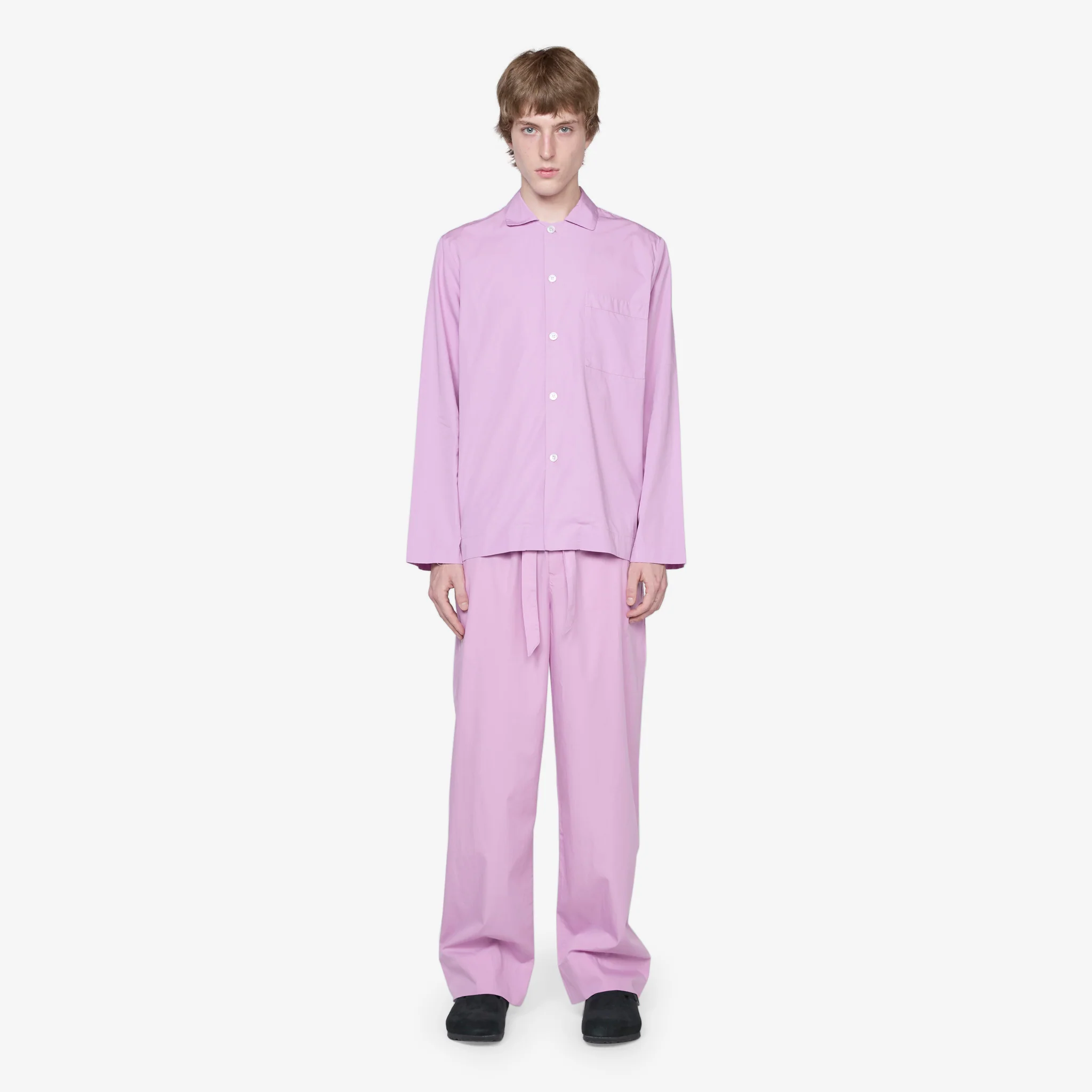 Cotton Poplin Pyjama Shirt Purple Pink - Image 2