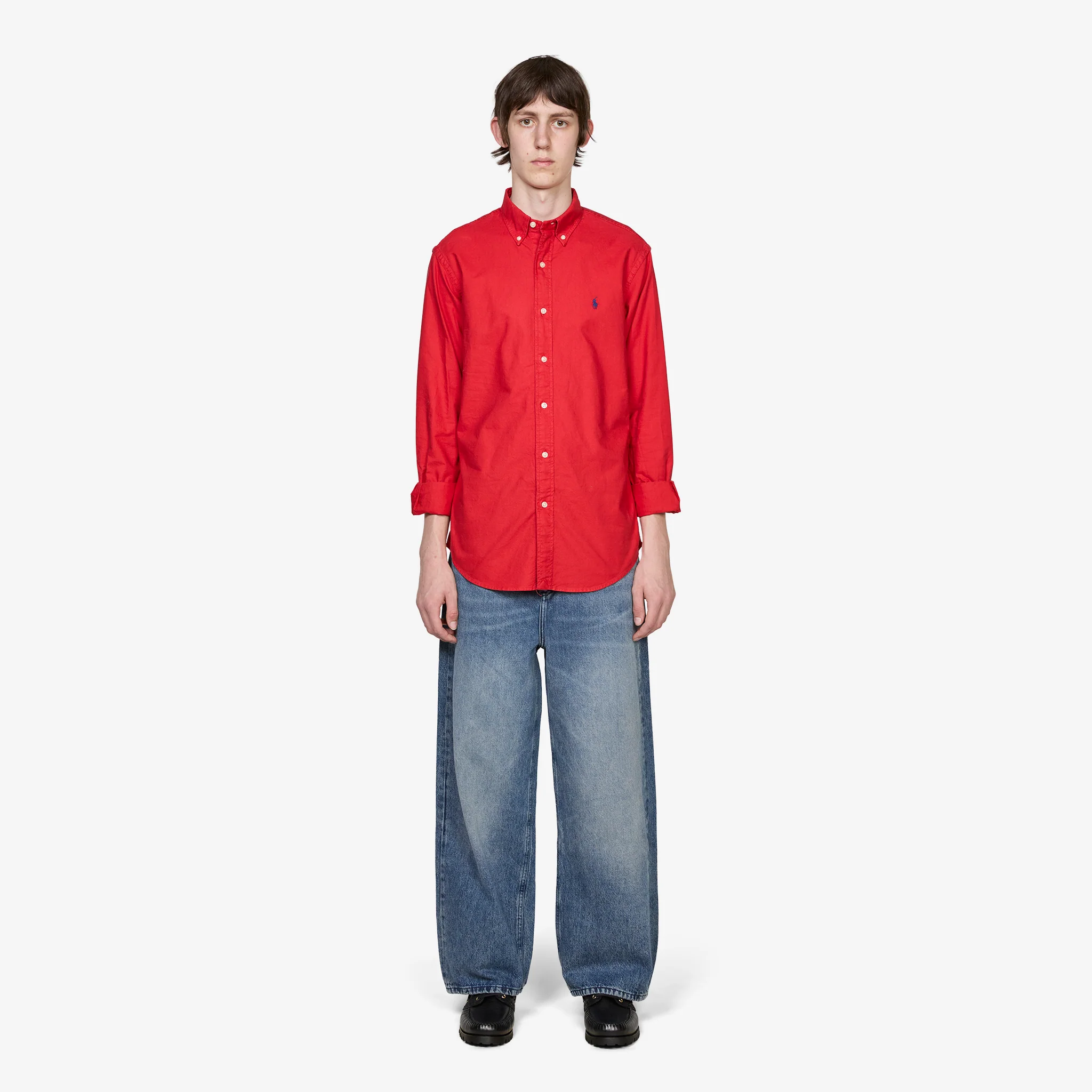 Custom Fit Garment-Dyed Oxford Shirt New Brick - Image 4