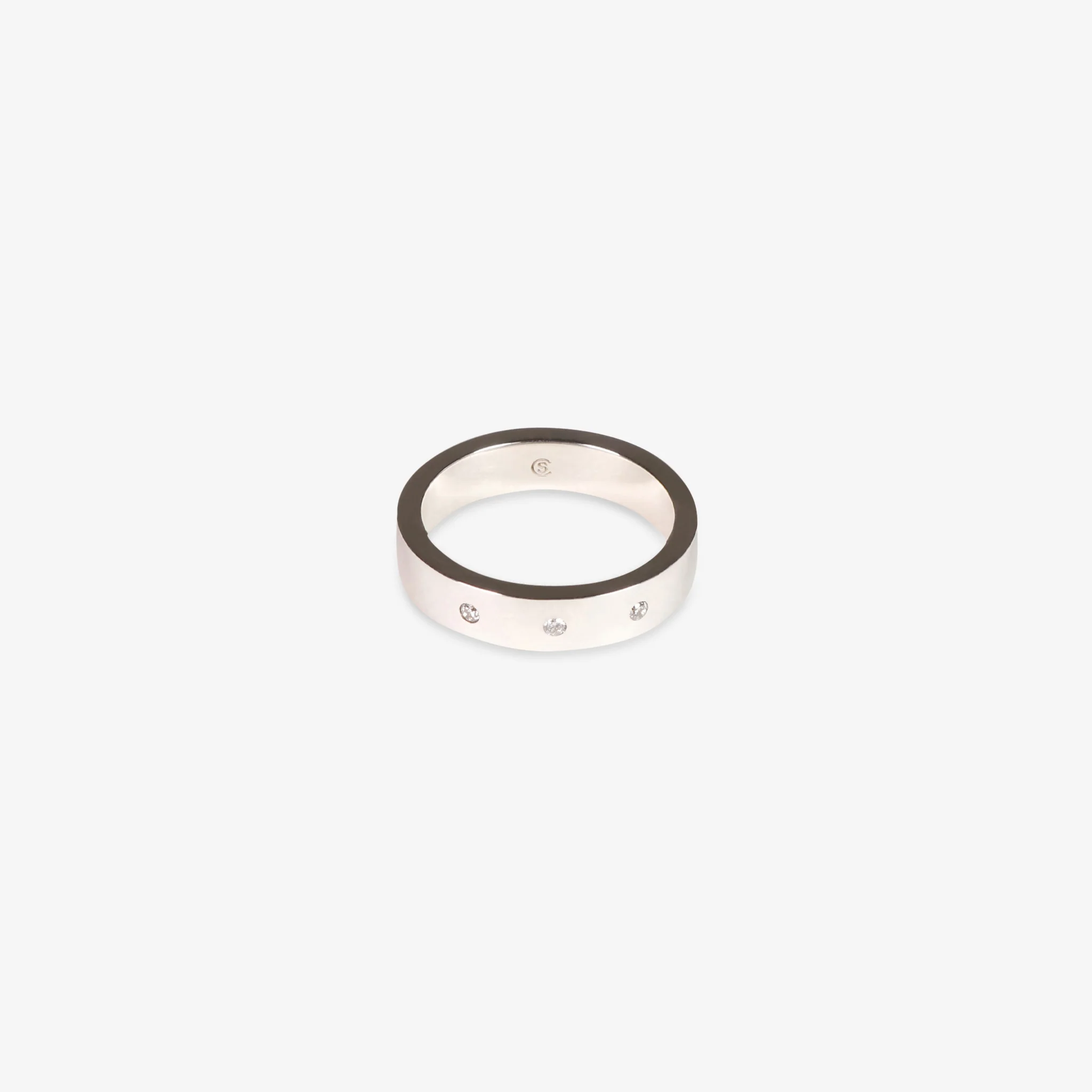 Diamond Band Ring Silver