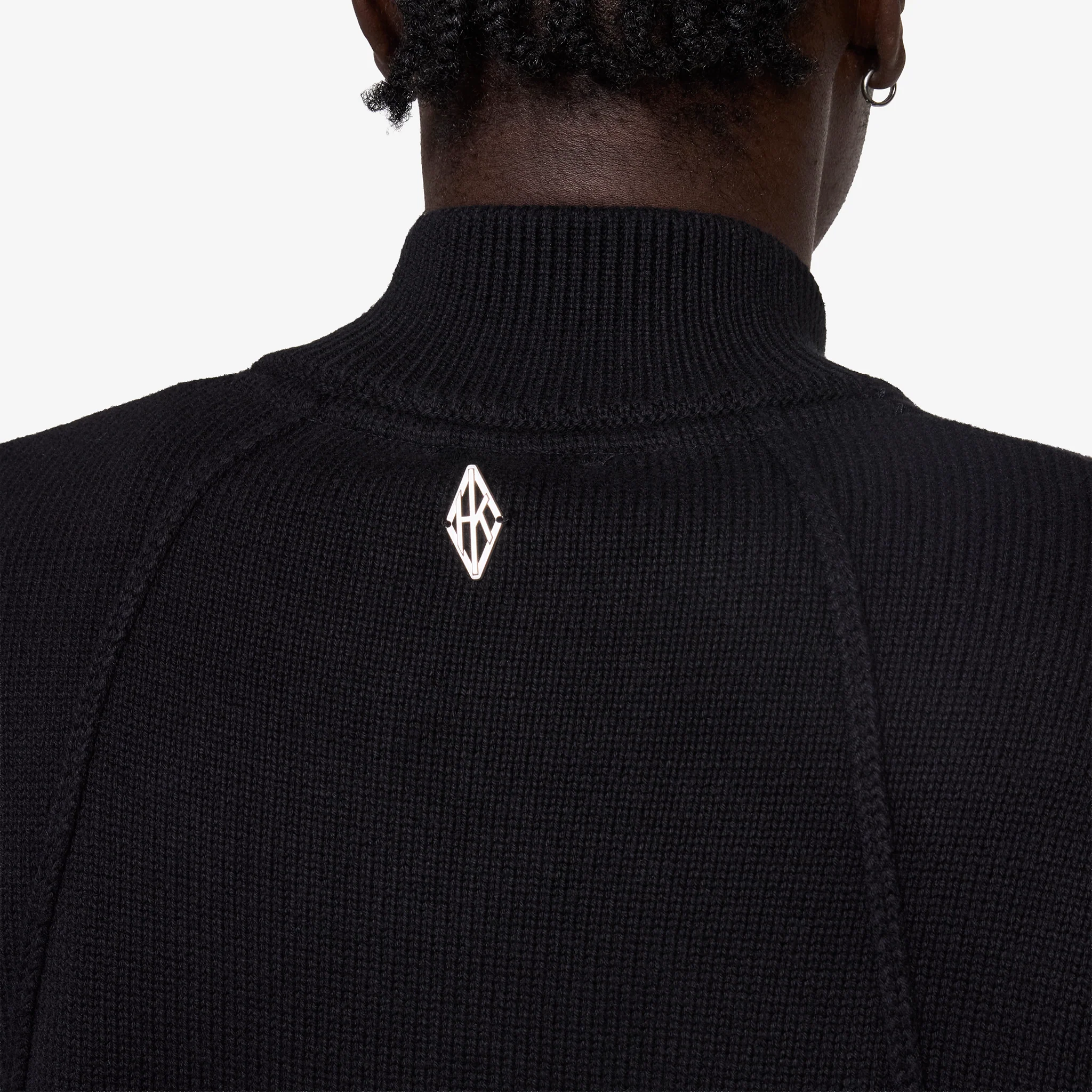 Diamond Knit Cardigan Black - Image 3