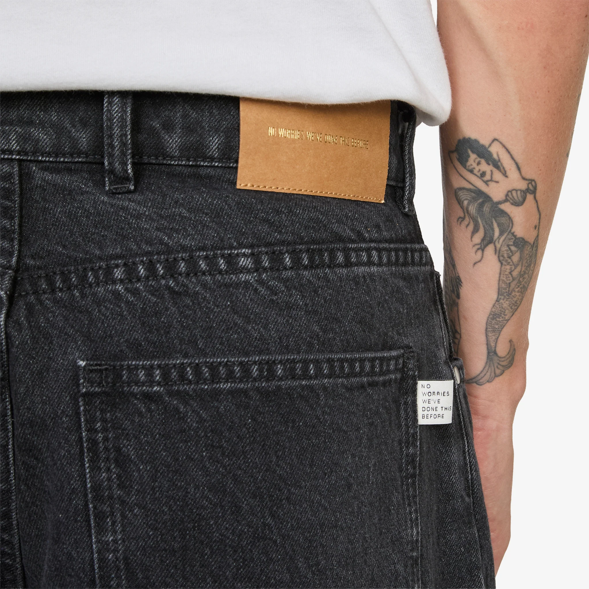 Duma Pleated Denim Jeans Grey Denim - Image 3