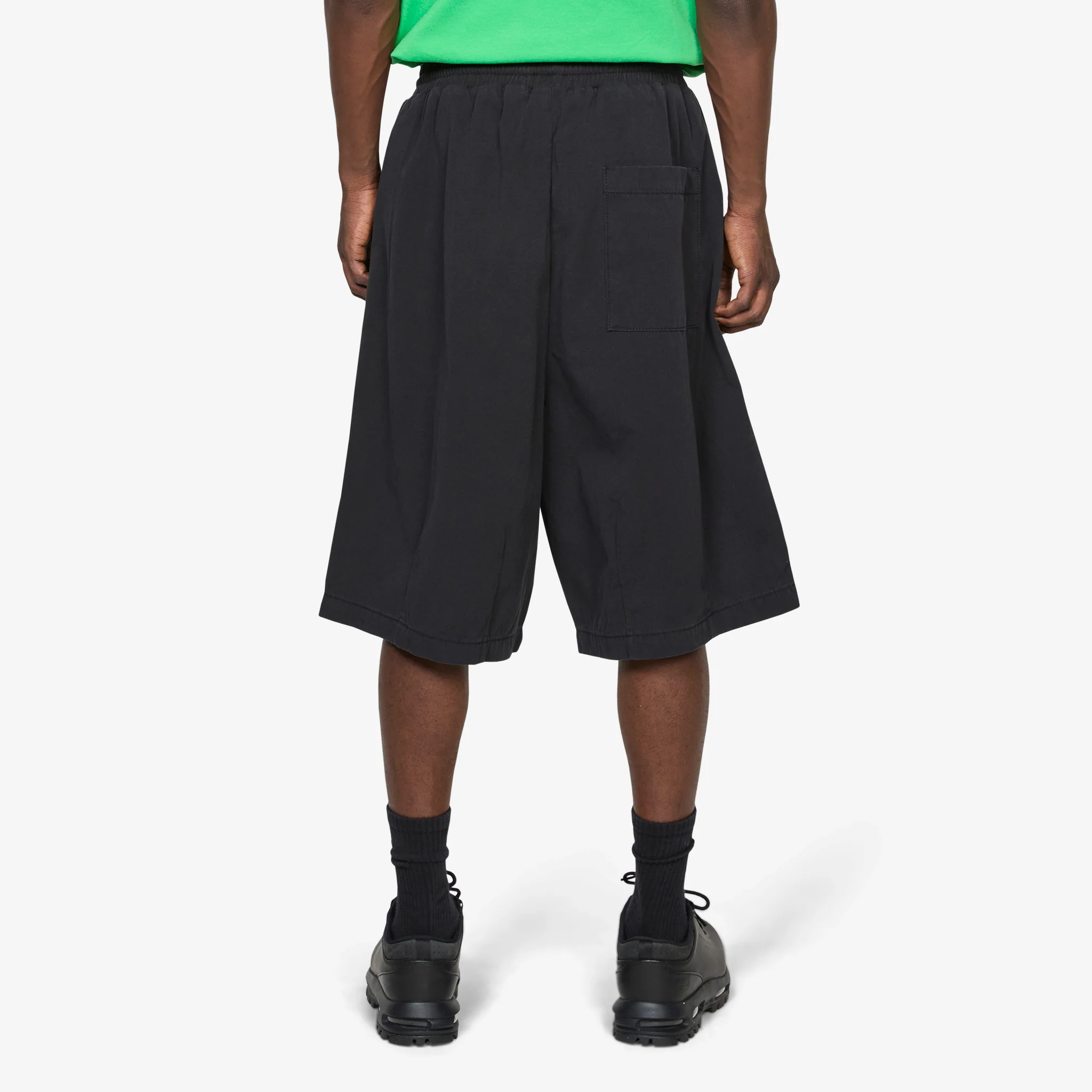 Elasticated Cotton Shorts Black - Image 2