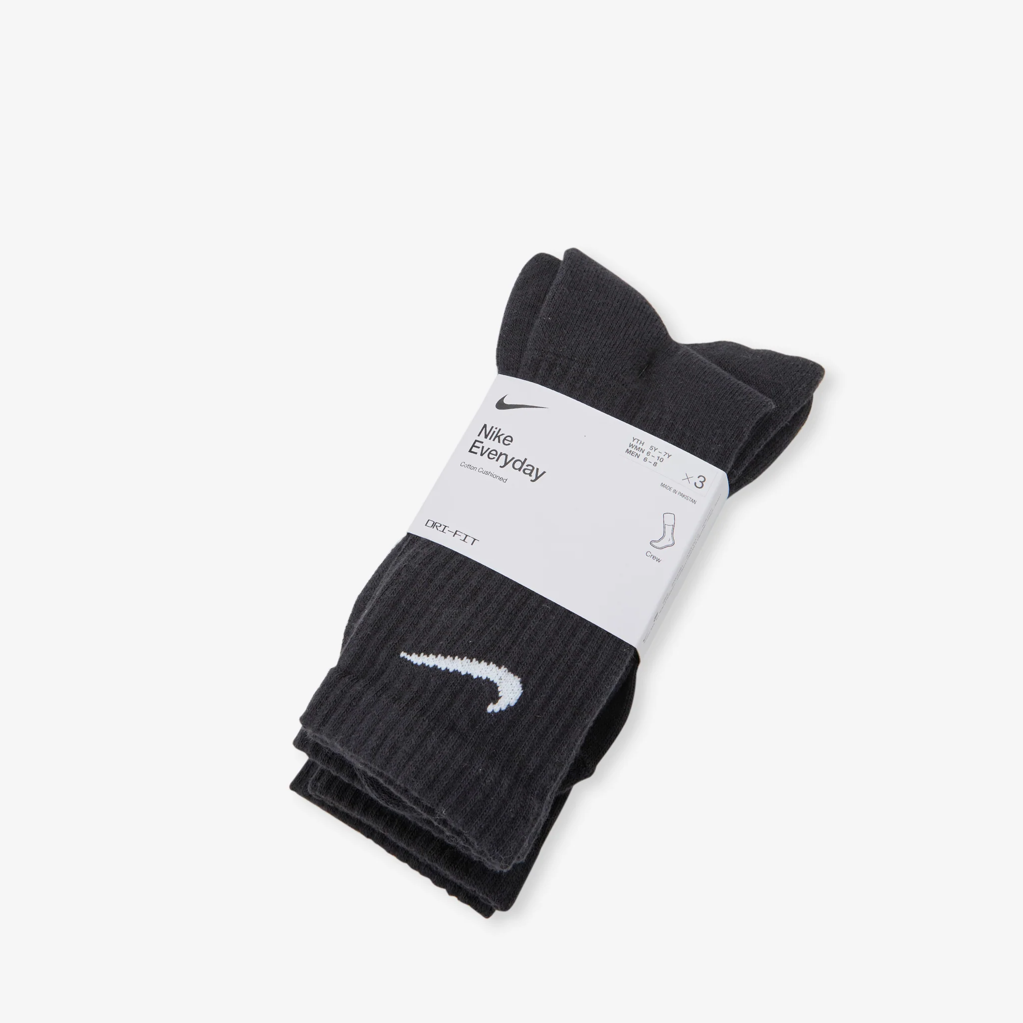 Everyday Cushioned Training Crew Socks Black | White - Image 3