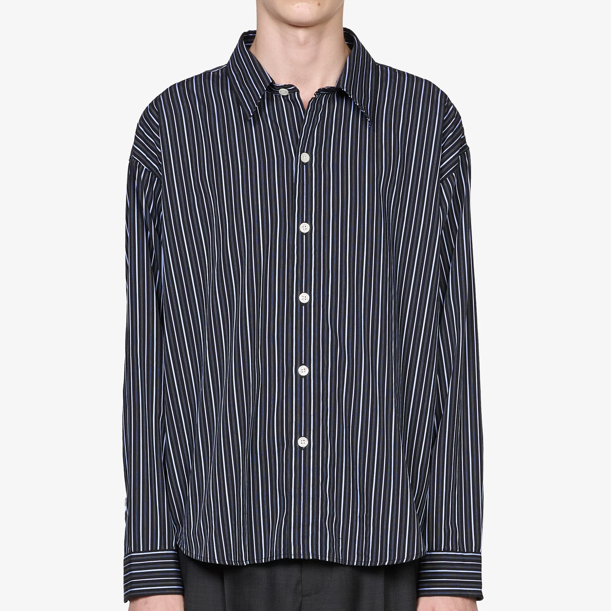 Exact Shirt Black Office Stripe - Image 5