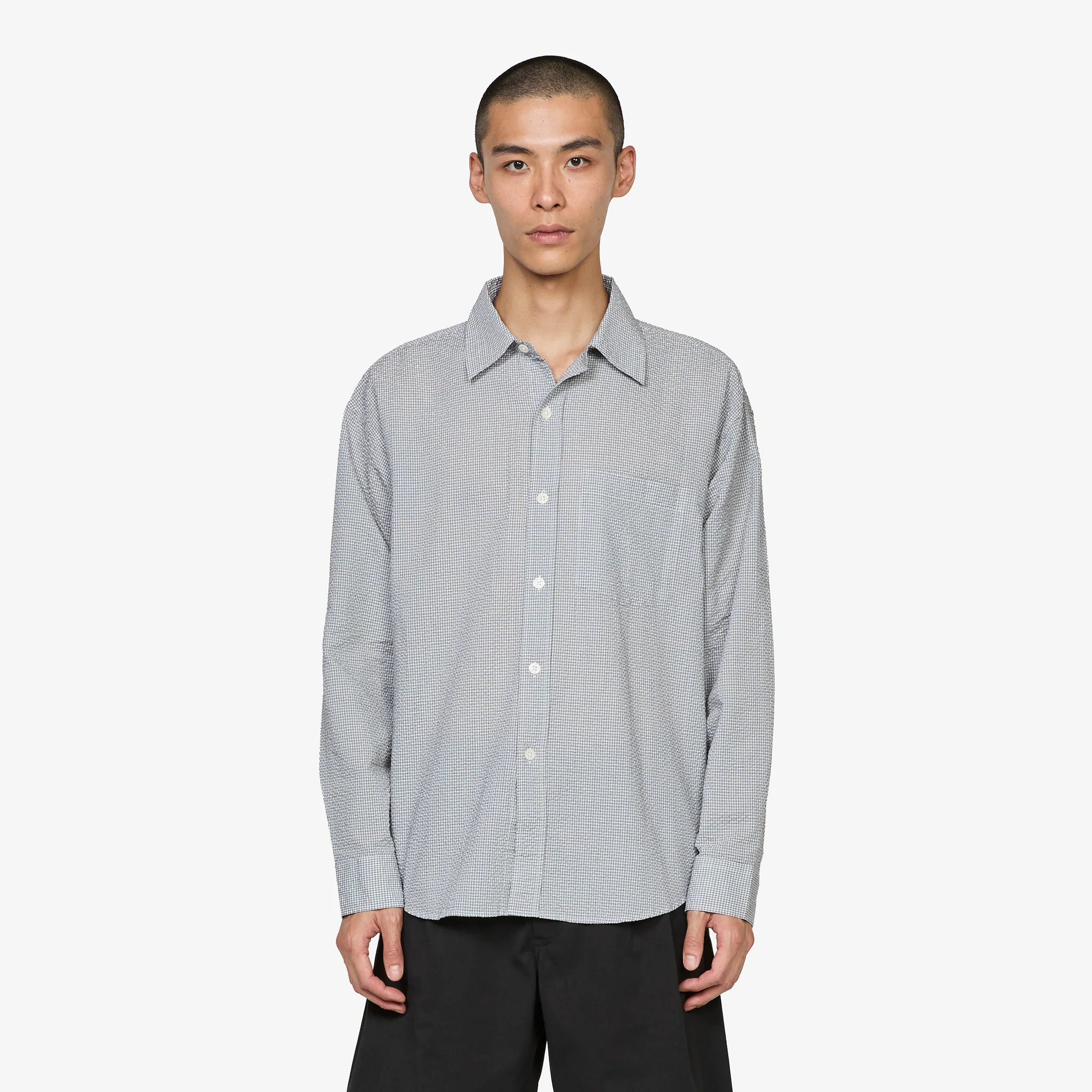 Executive Shirt Textured Bottle Grey Check