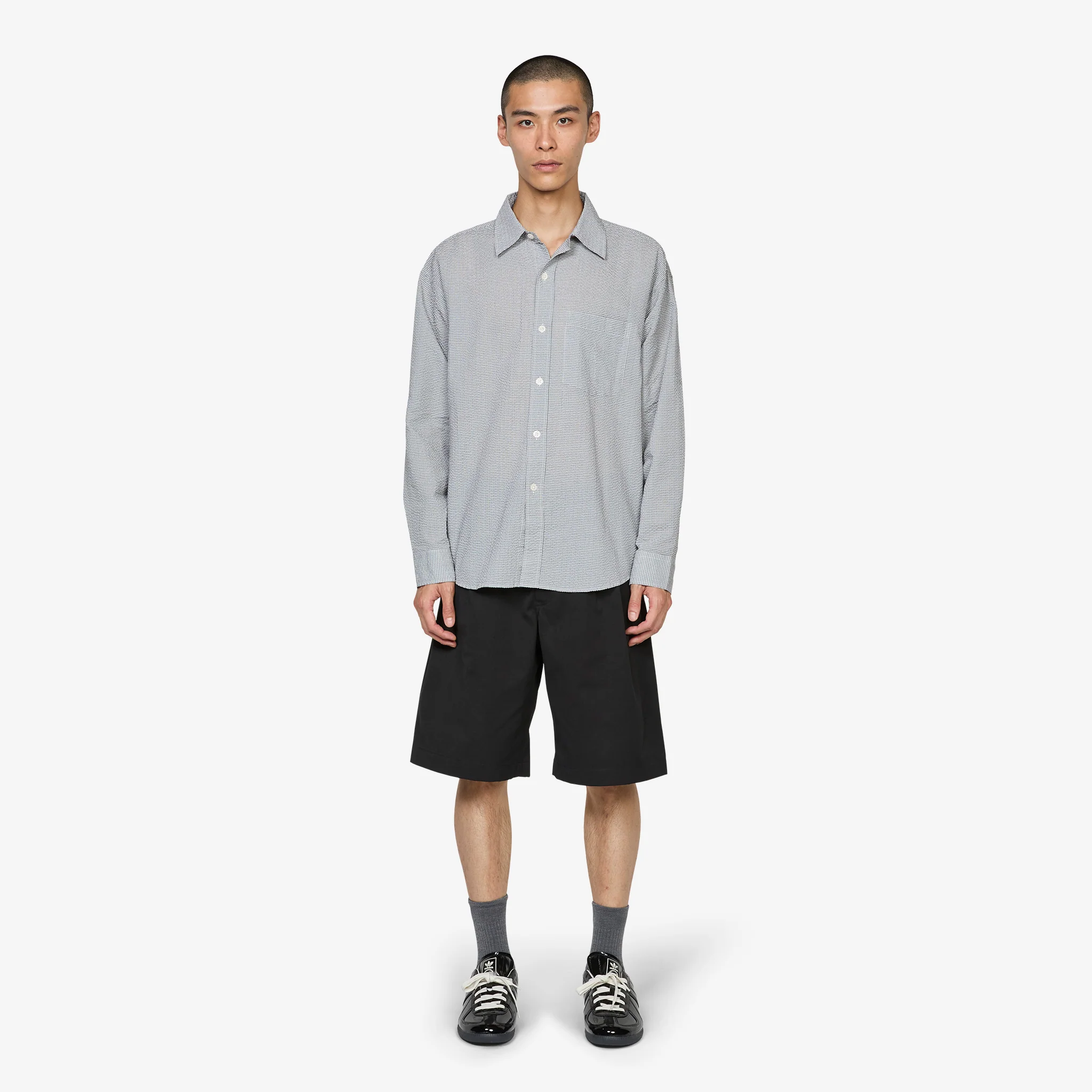 Executive Shirt Textured Bottle Grey Check - Image 4