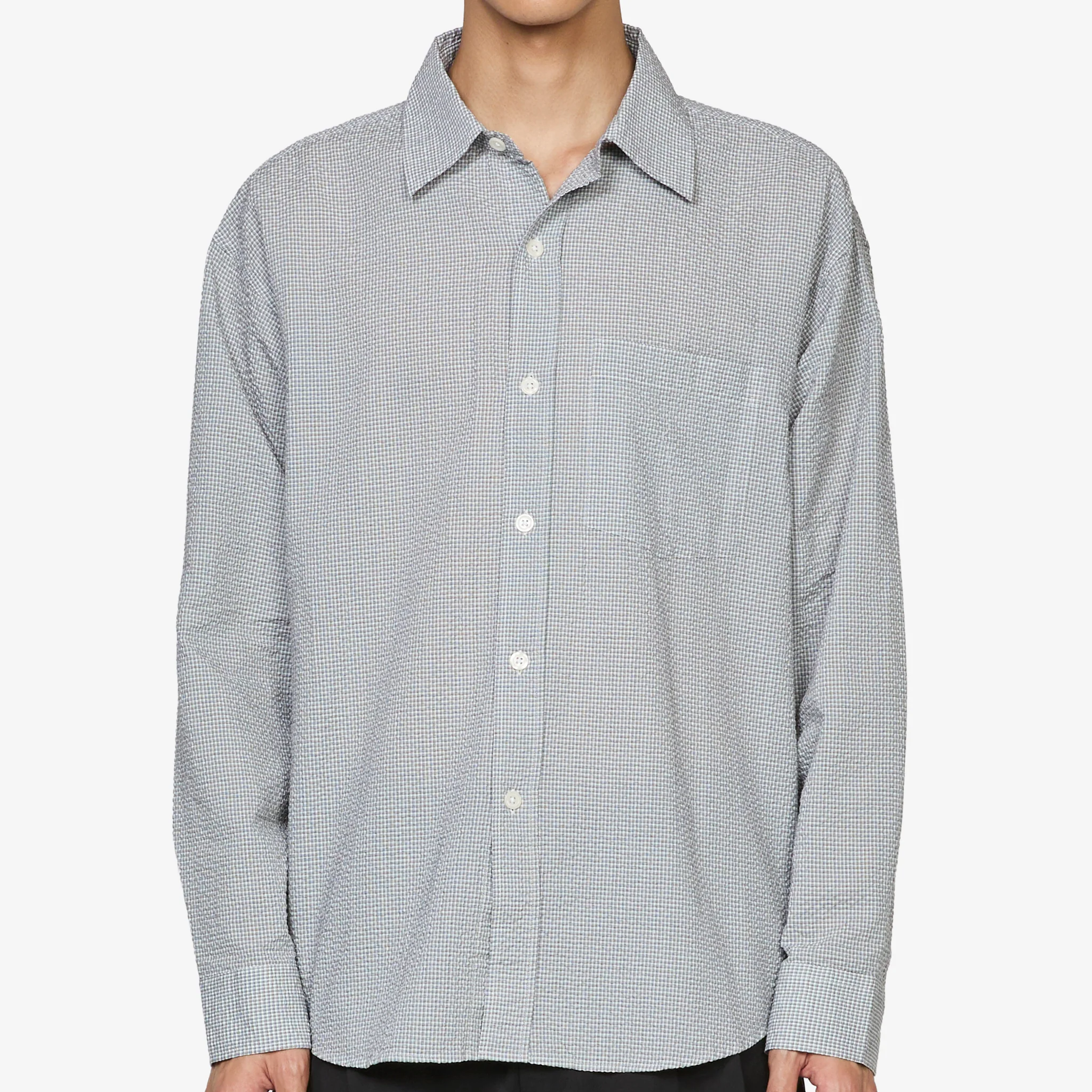 Executive Shirt Textured Bottle Grey Check - Image 5