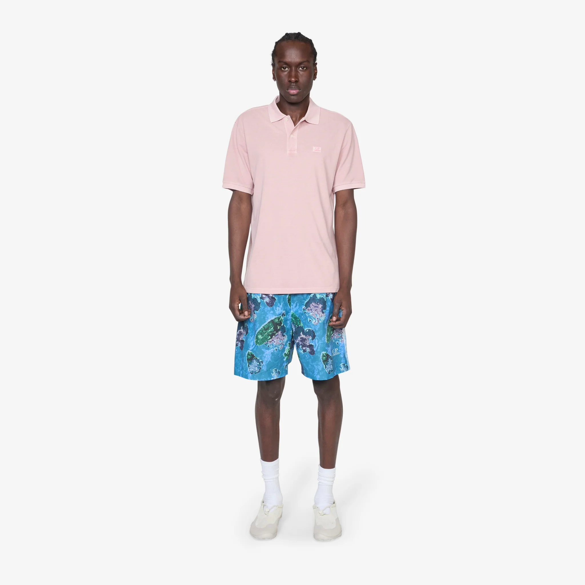 Flatt Nylon Flower Printed Swim Shorts Surf Blue - Image 4