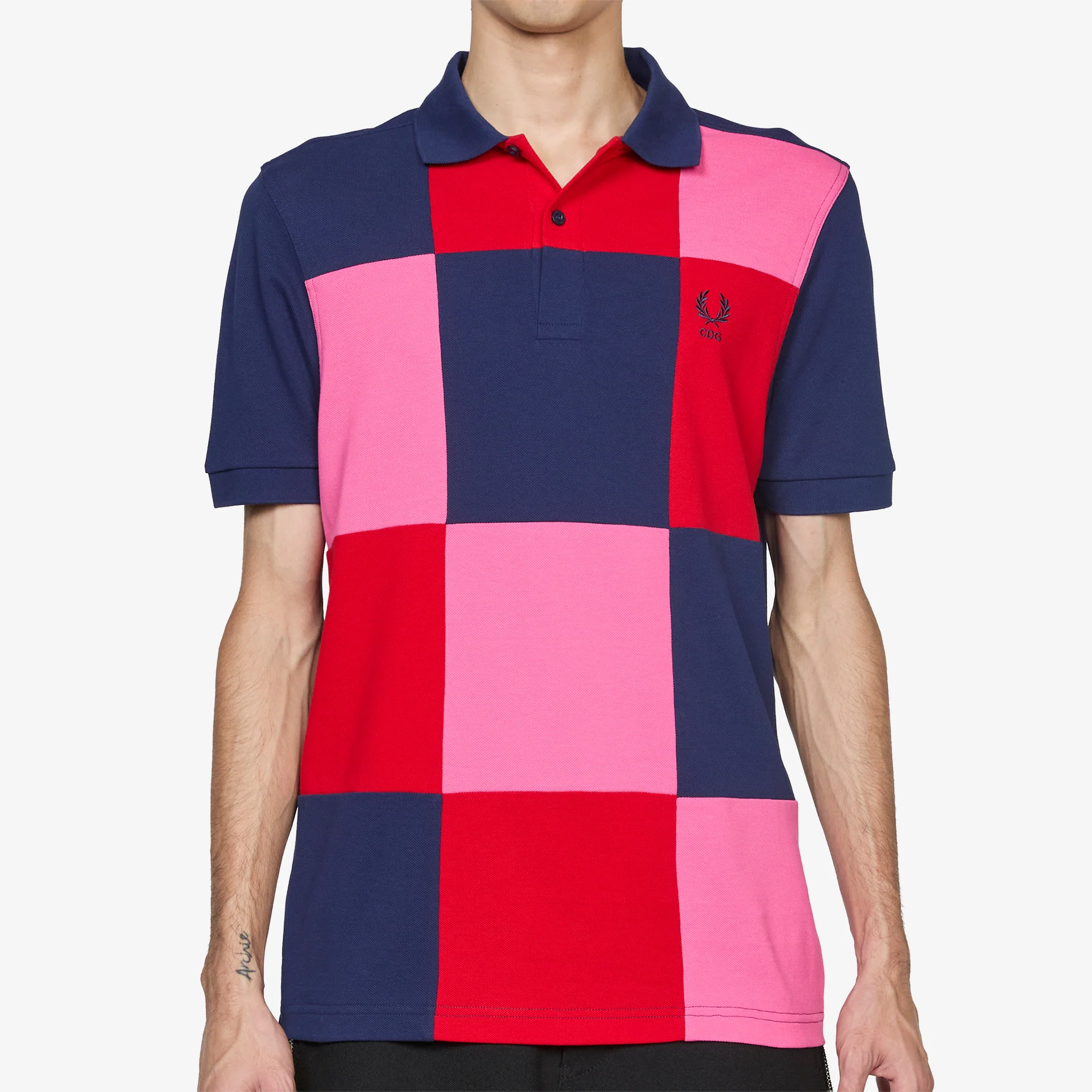 Fred Perry x Square Patchwork Polo Navy | Mix - Image 3