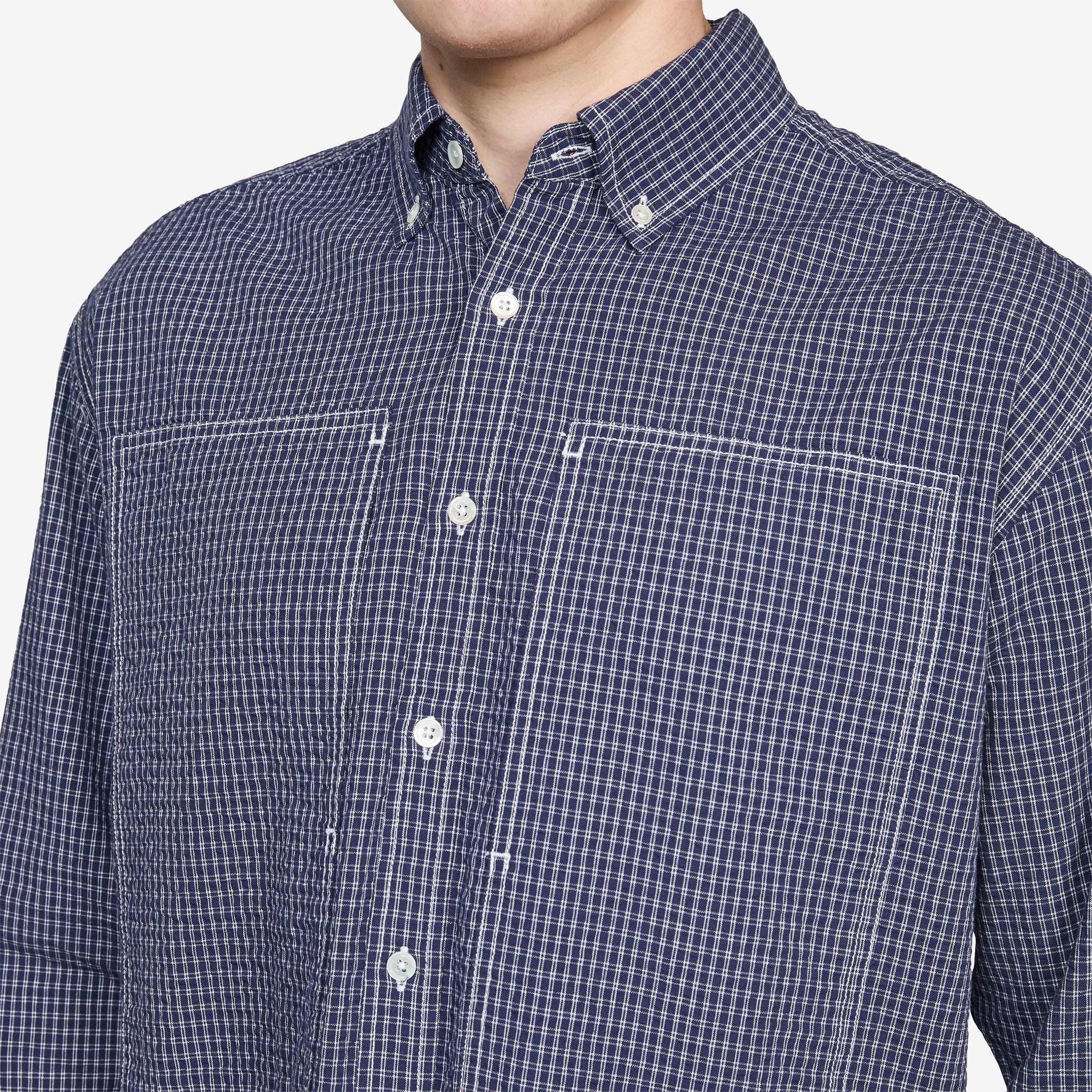 Grant Shirt Navy Check - Image 2