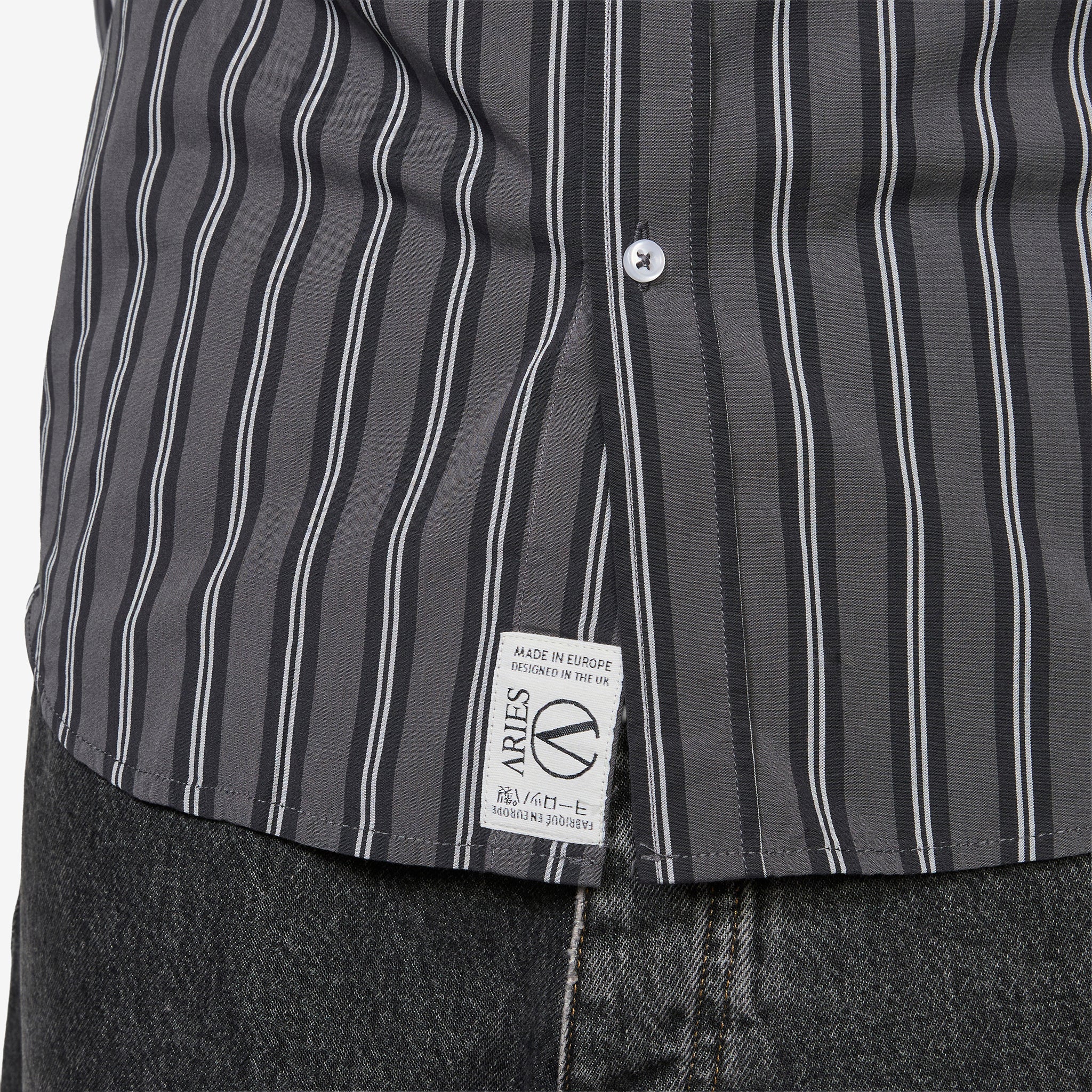 Grunge Stripe Longsleeve Shirt Grey - Image 4