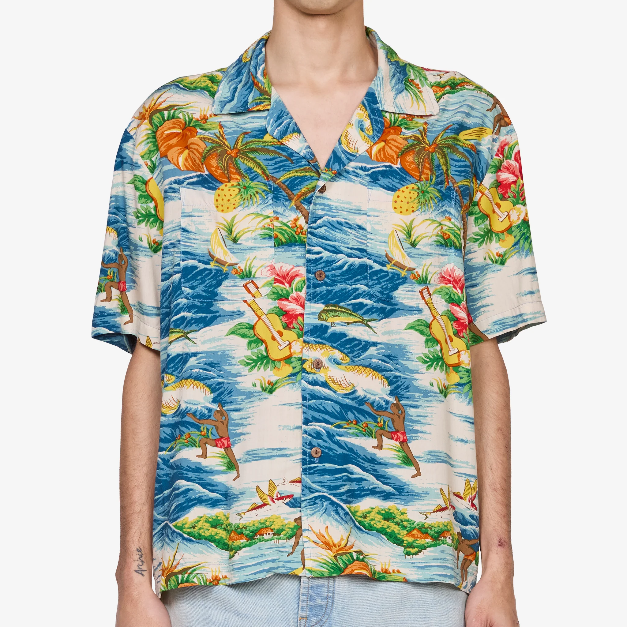 Hawaiian Vacation Shirt Blue - Image 4