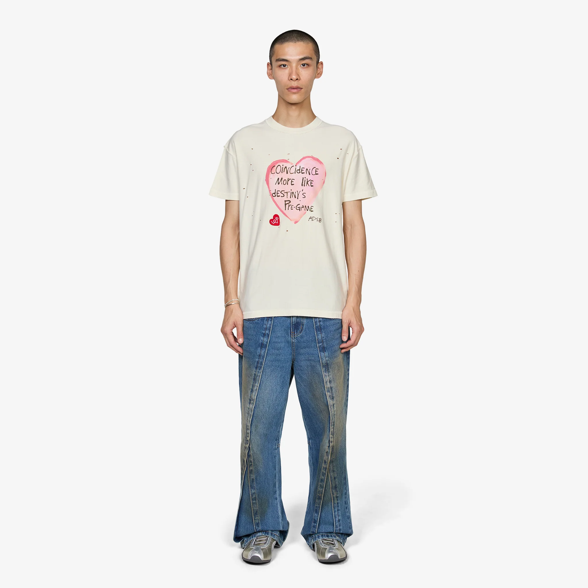 Heart Message T-Shirt Ecru - Image 5
