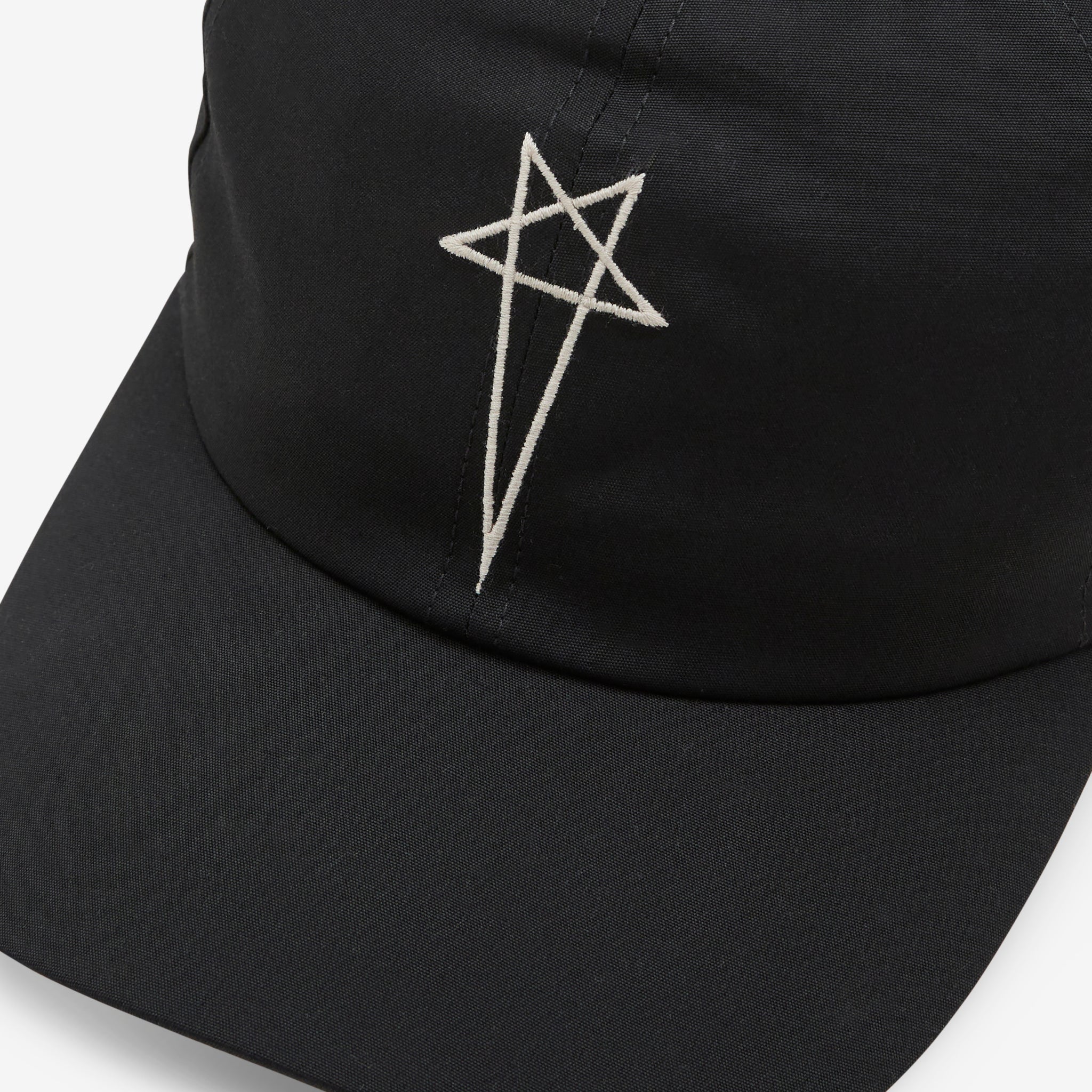 Heavy Poplin Baseball Cap Black | Pearl - Image 2