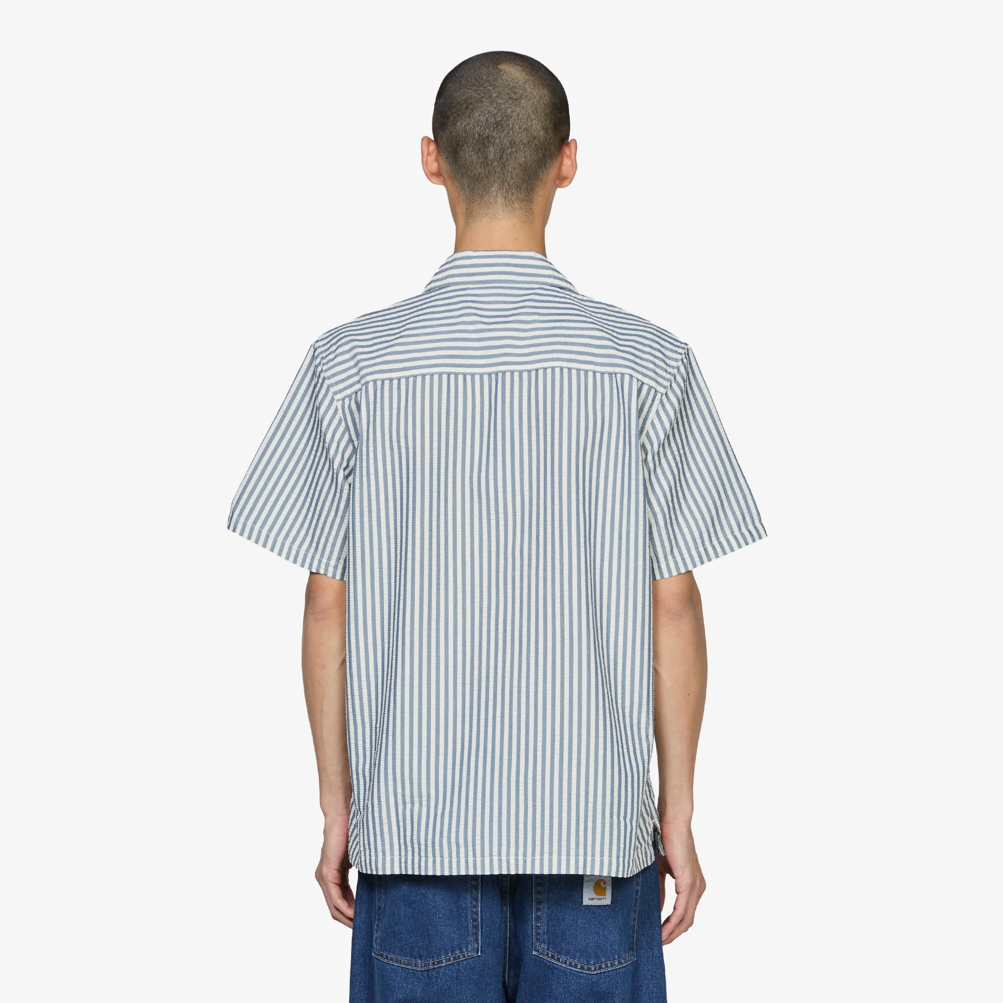 Leavel Shirt Leavel Stripe Blue River | Wax - Image 4