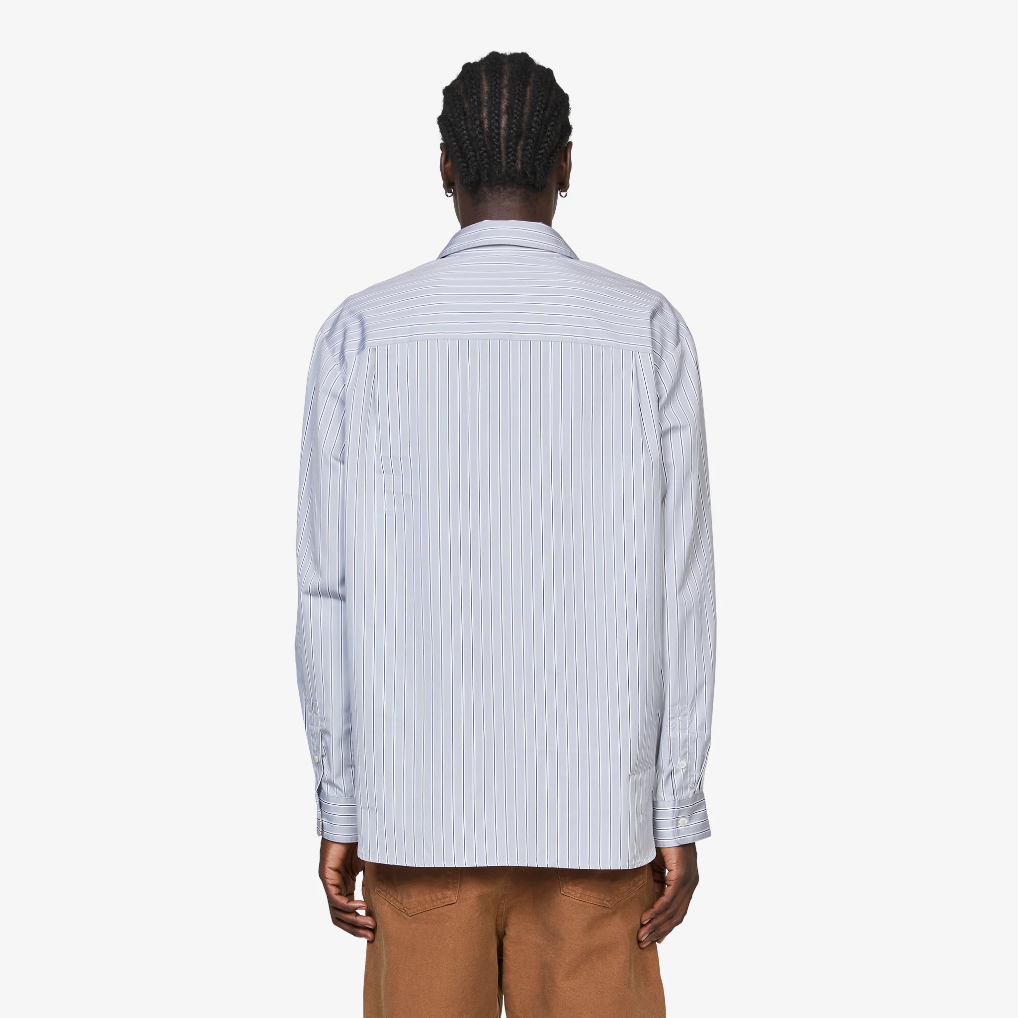 Malo Poplin Shirt Light Grey - Image 3