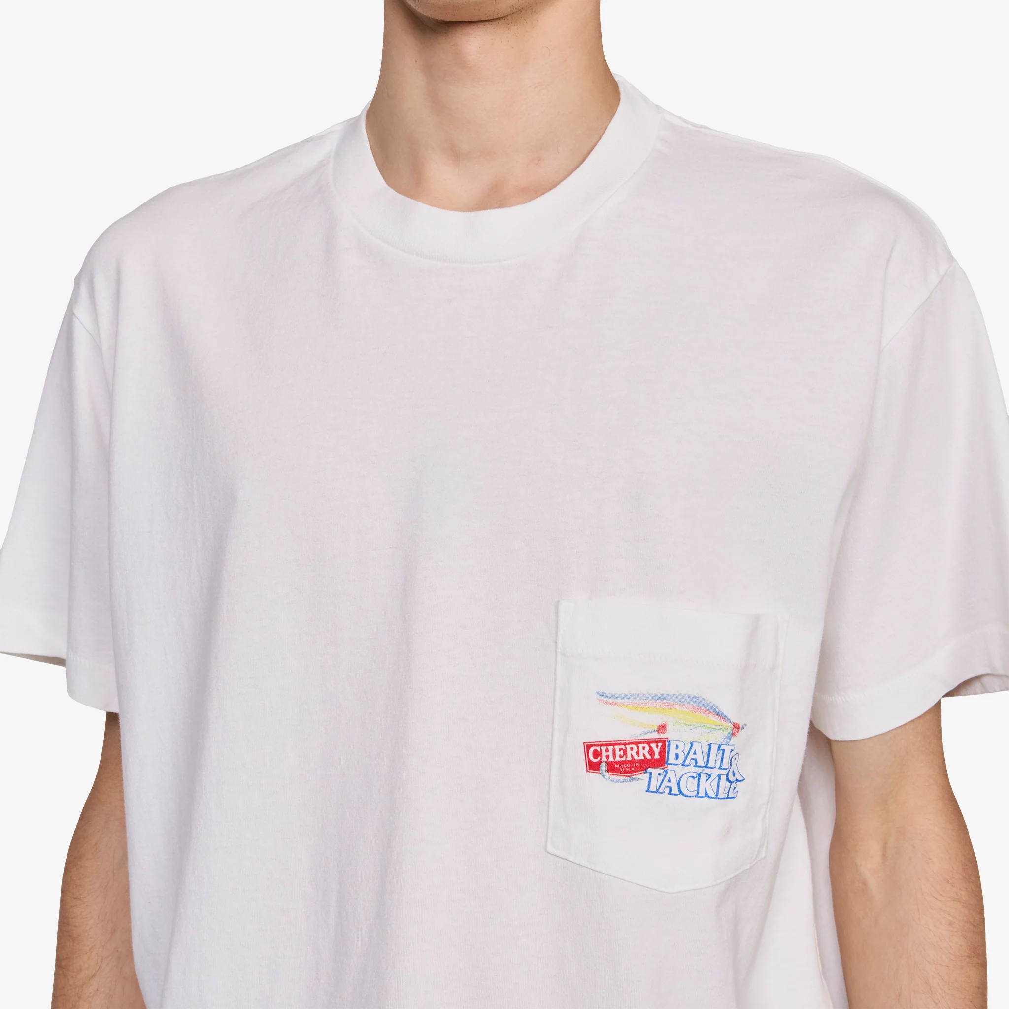 Marlin Boxy Pocket T-Shirt White - Image 3