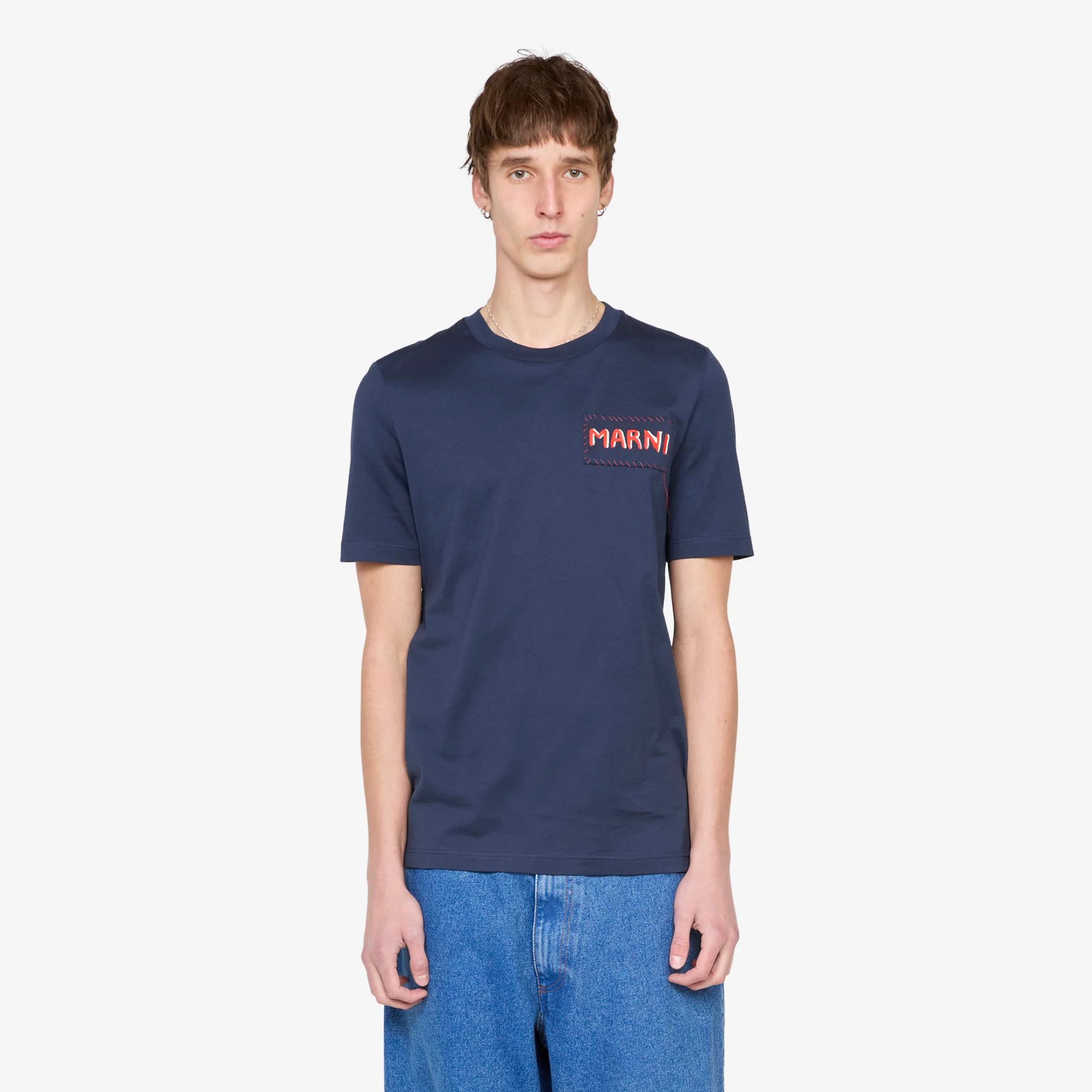 Marni Label T-Shirt Blue Black