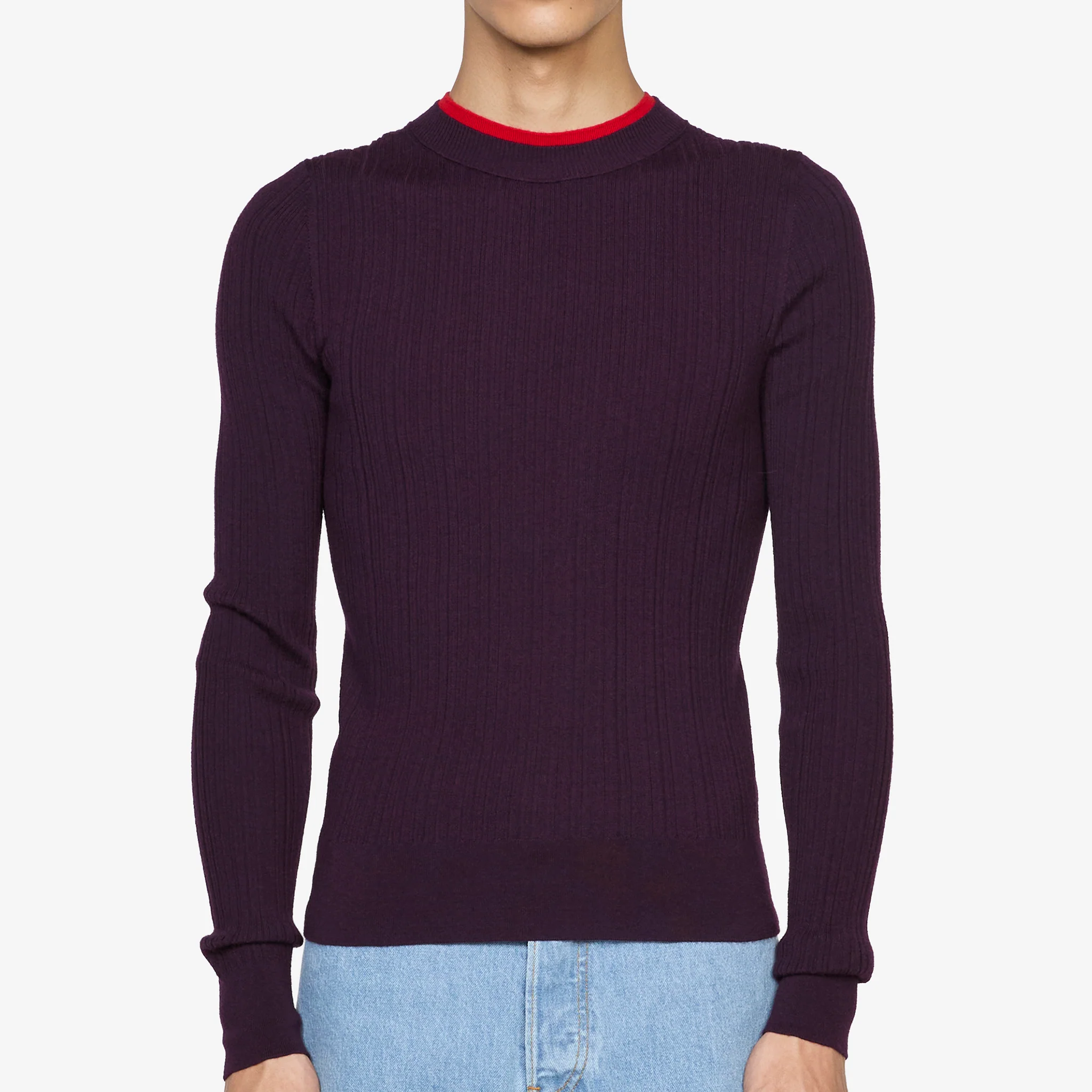 Merino Wool Sweater Dark Purple - Image 3