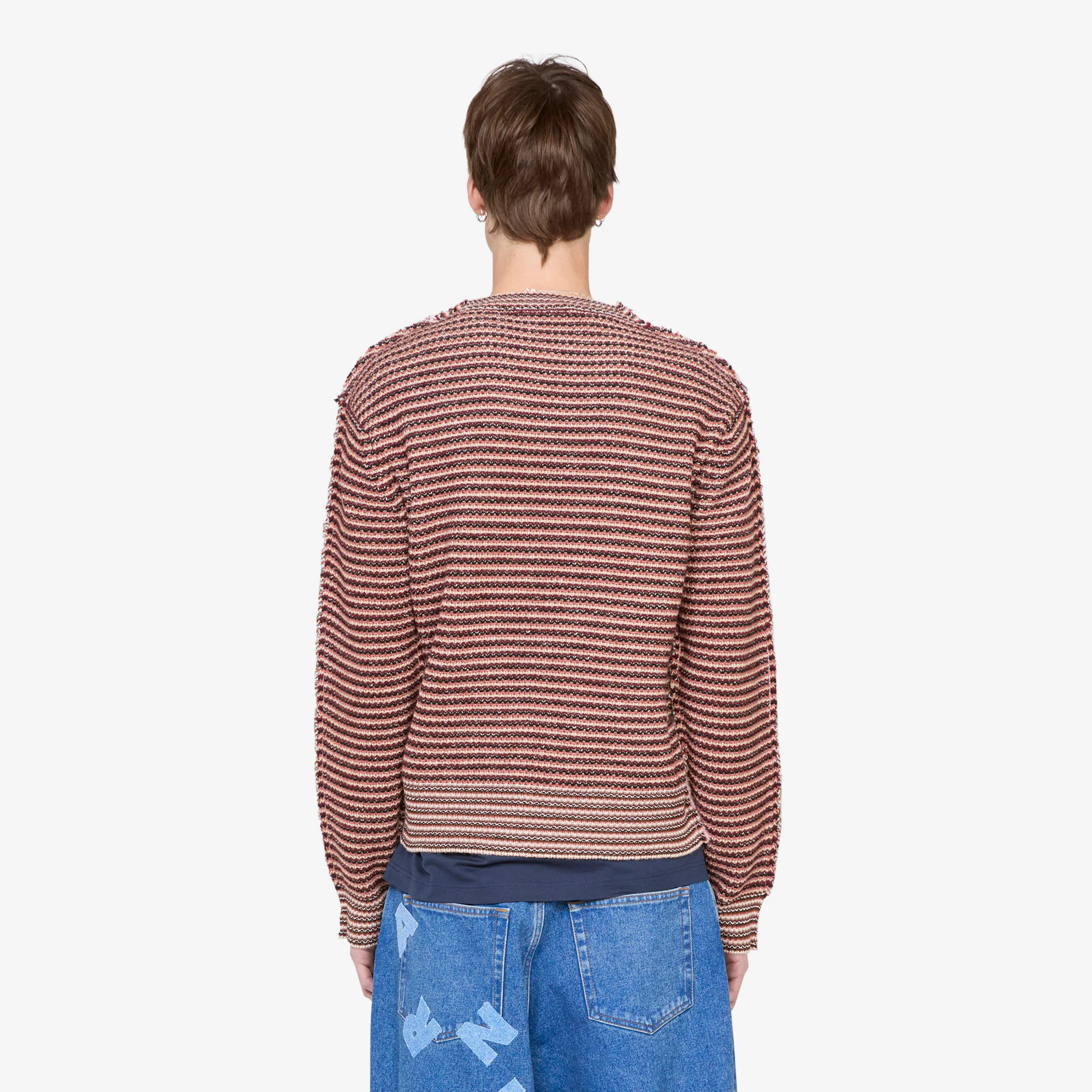 Mixed Stripe Blend Sweater Soft Pink - Image 3