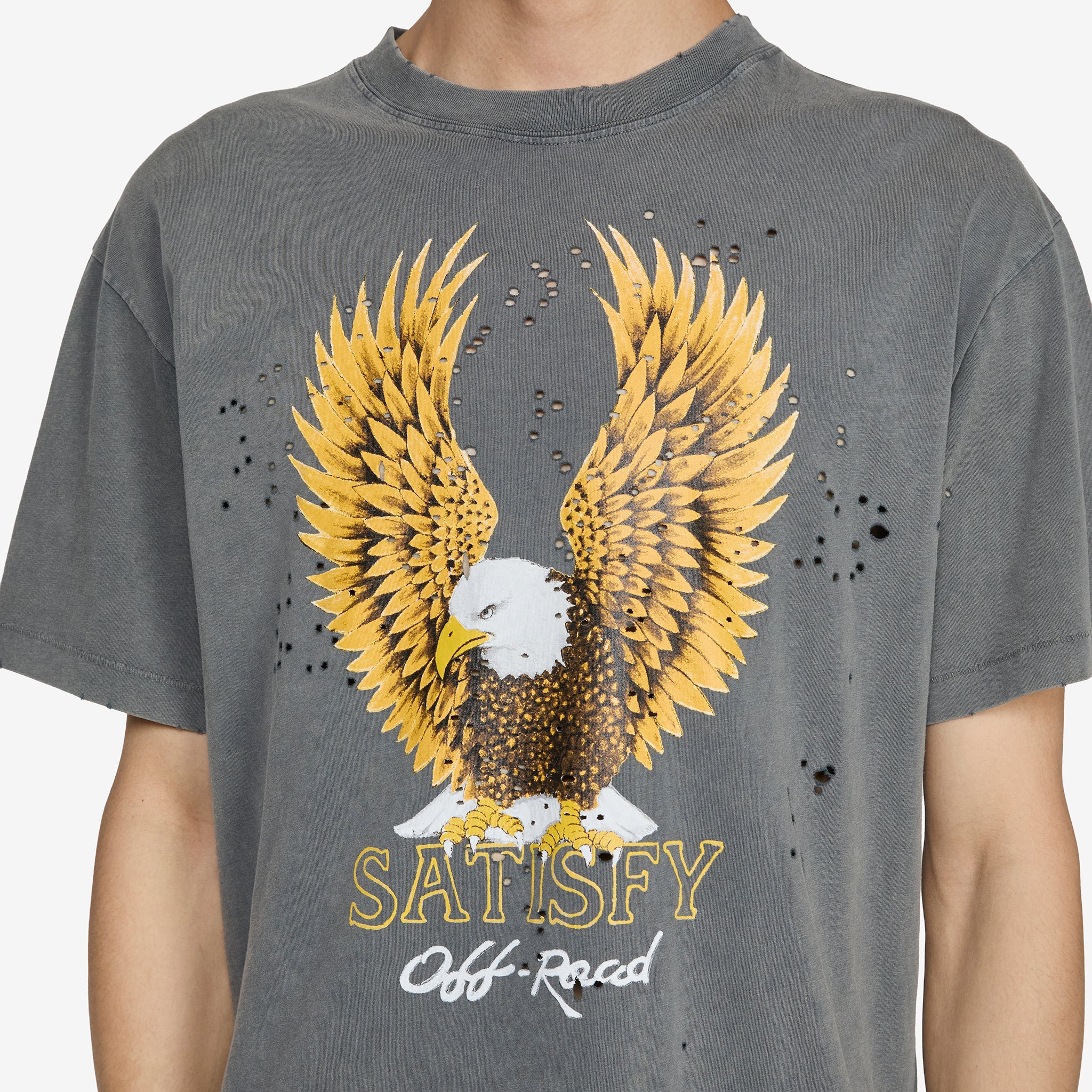 MothTech™ Eagle T-Shirt Faded Black - Image 2