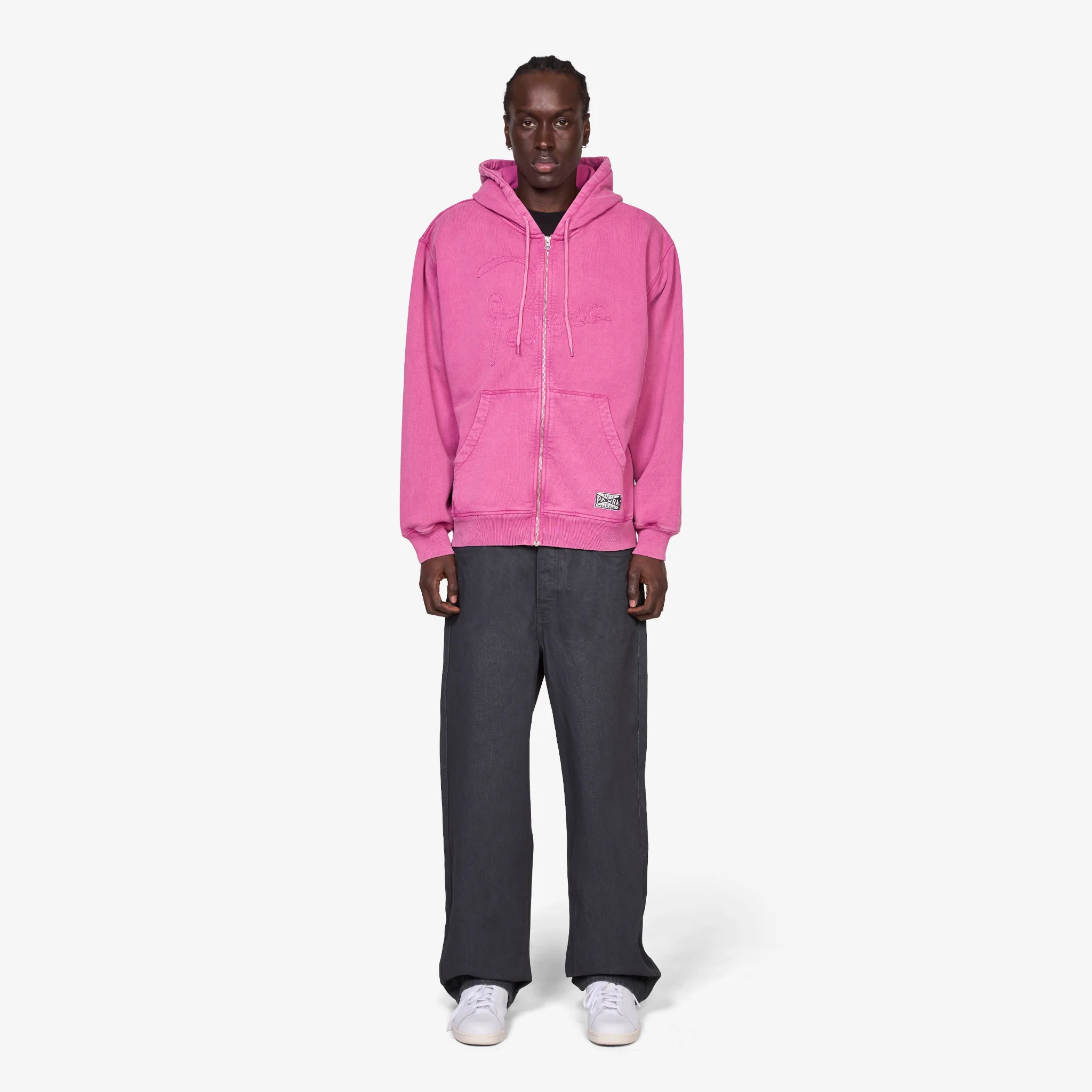 Not Fade Away Zip Hooded Sweatshirt Washed Tyrian Purple - Image 6