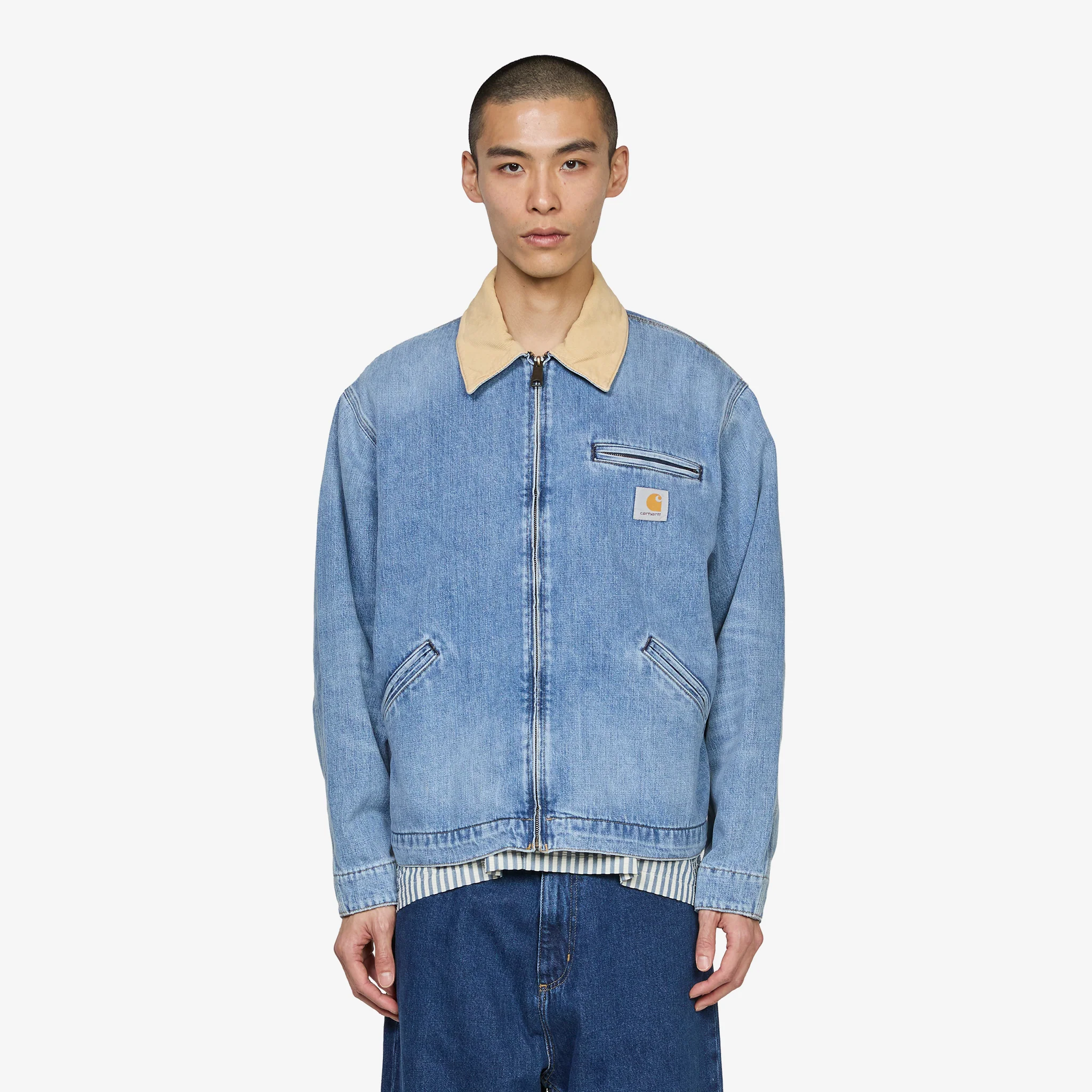 OG Detroit Jacket Blue | Dusty H Brown Burst Washed