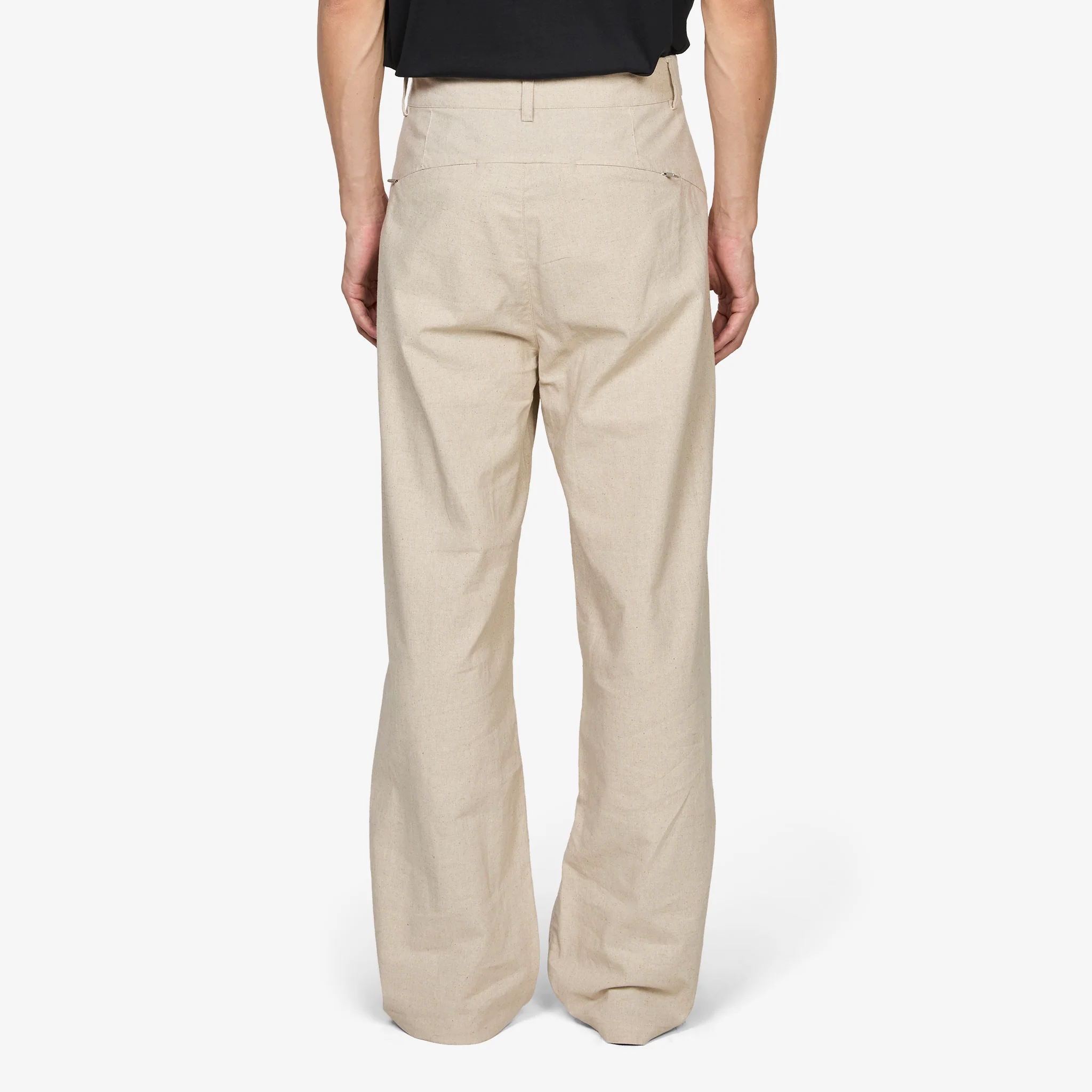 Path Linen Cotton Mixed Trouser Beige - Image 2