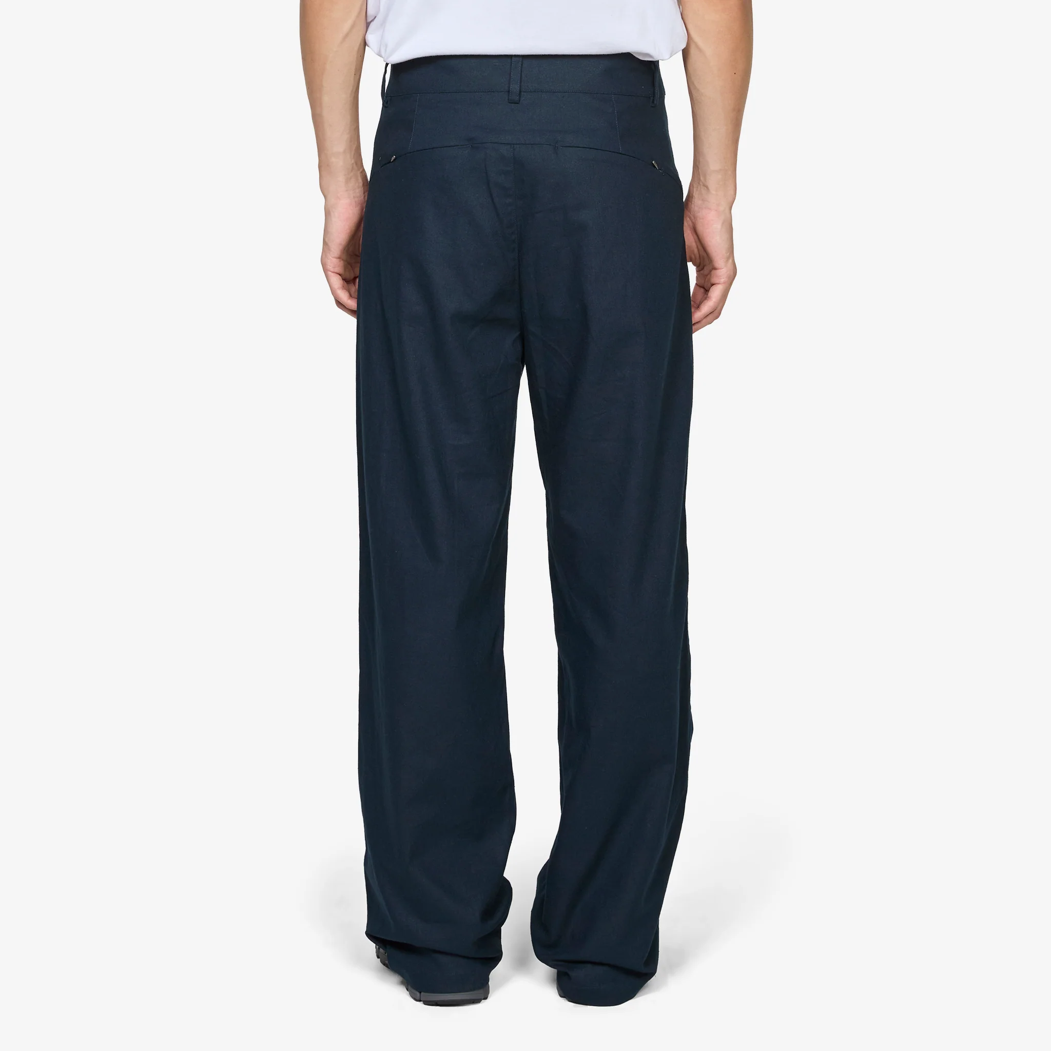 Path Linen Cotton Mixed Trouser Dark Navy - Image 3
